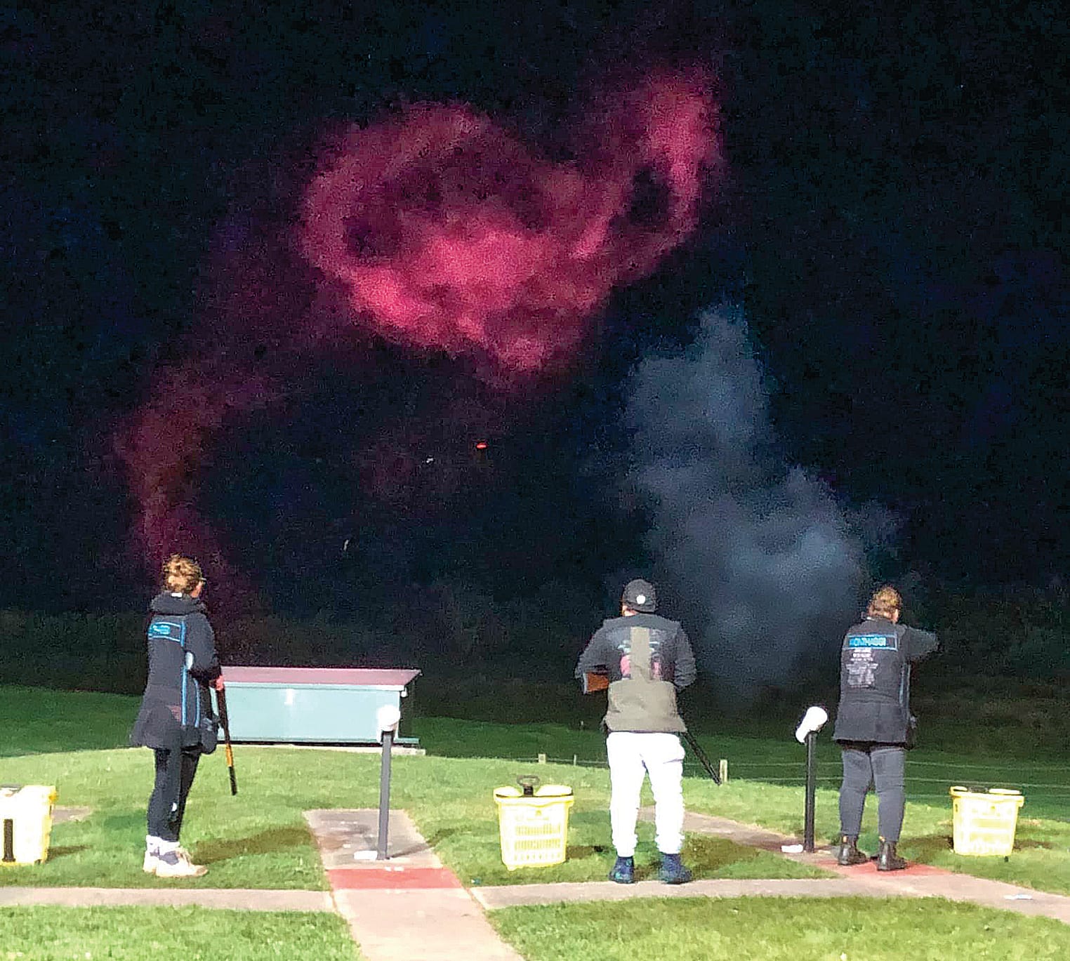 Melanie Durkin hits a flash clay target at the recent night event which saw ladies from across the sport descend on Wonthaggi Clay Target Club.