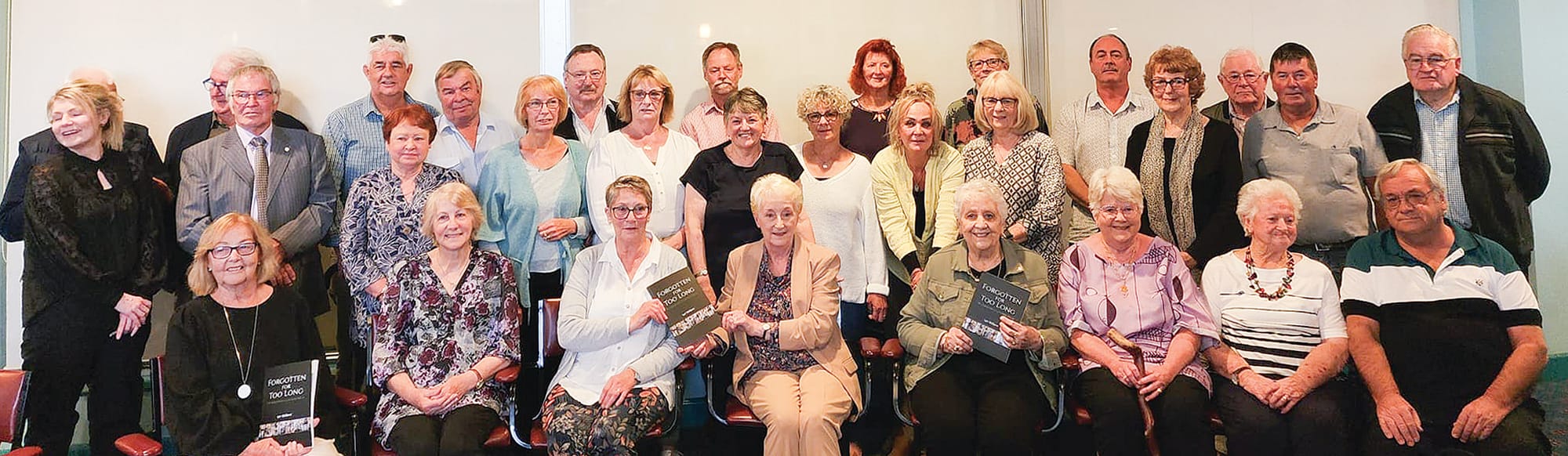 Lyn Skillern with the families and descendants of the soldiers written about in her new book ‘Forgotten For Too Long’.