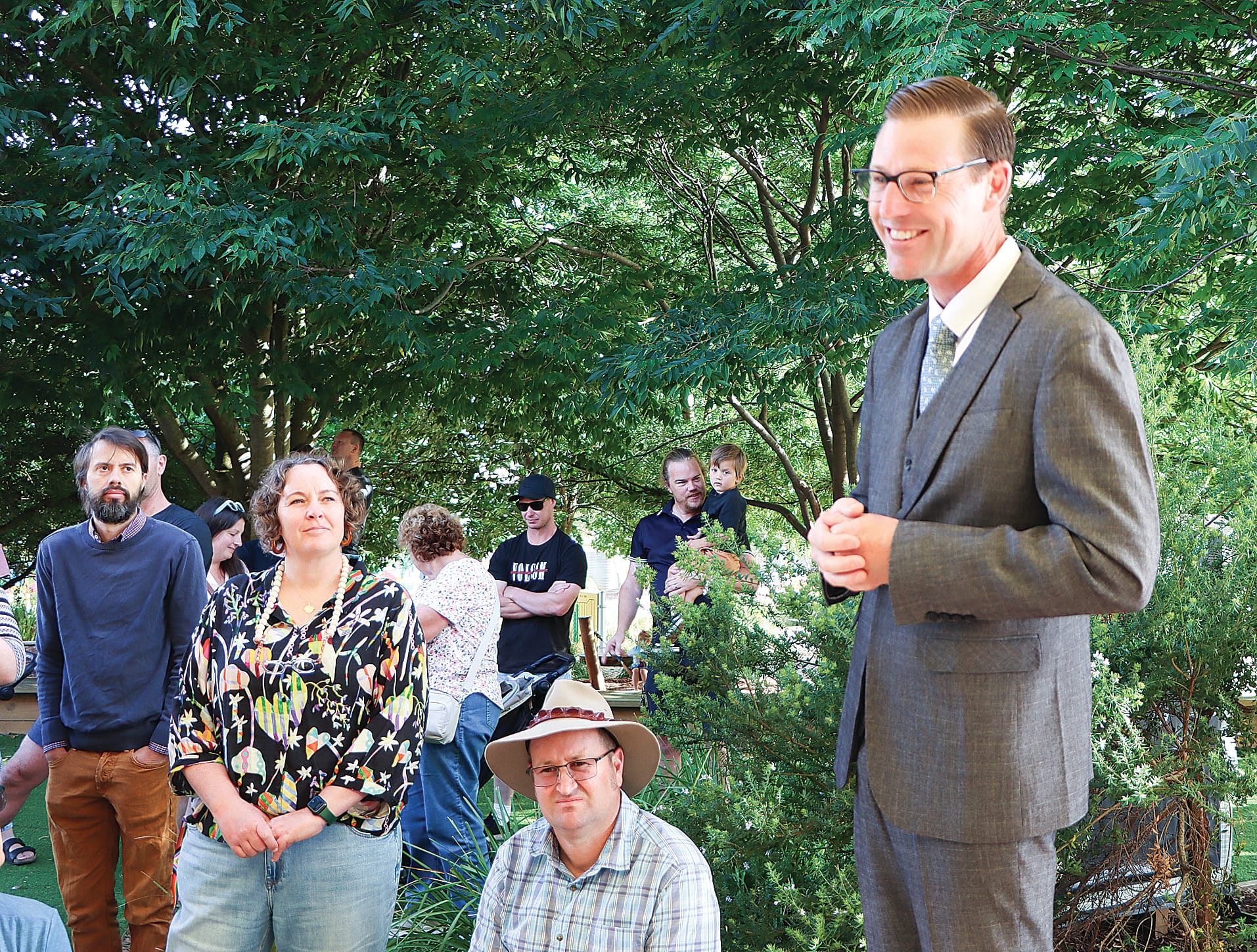 New principal Warwick Ford speaks as the Preps get ready to start their school journey. A03_0525
