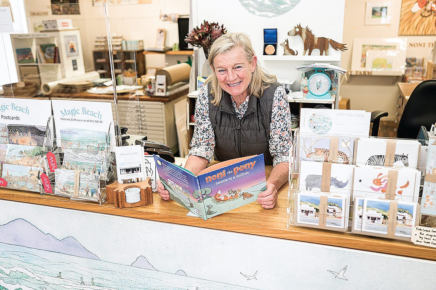 Alison Lester preparing for the festival.