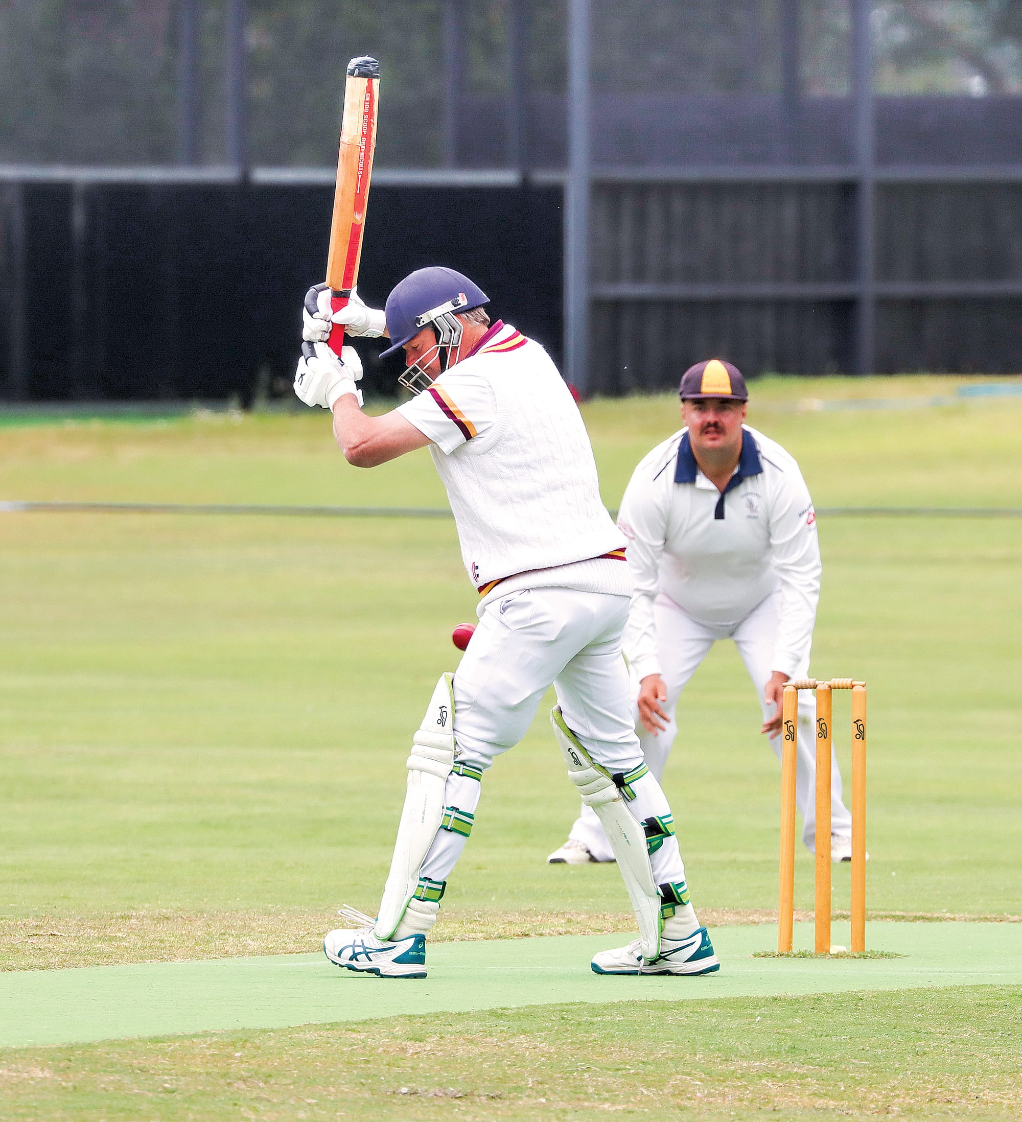 OMK’s Michael Whiteside chooses not to play this Phillip Island delivery. A26_4624