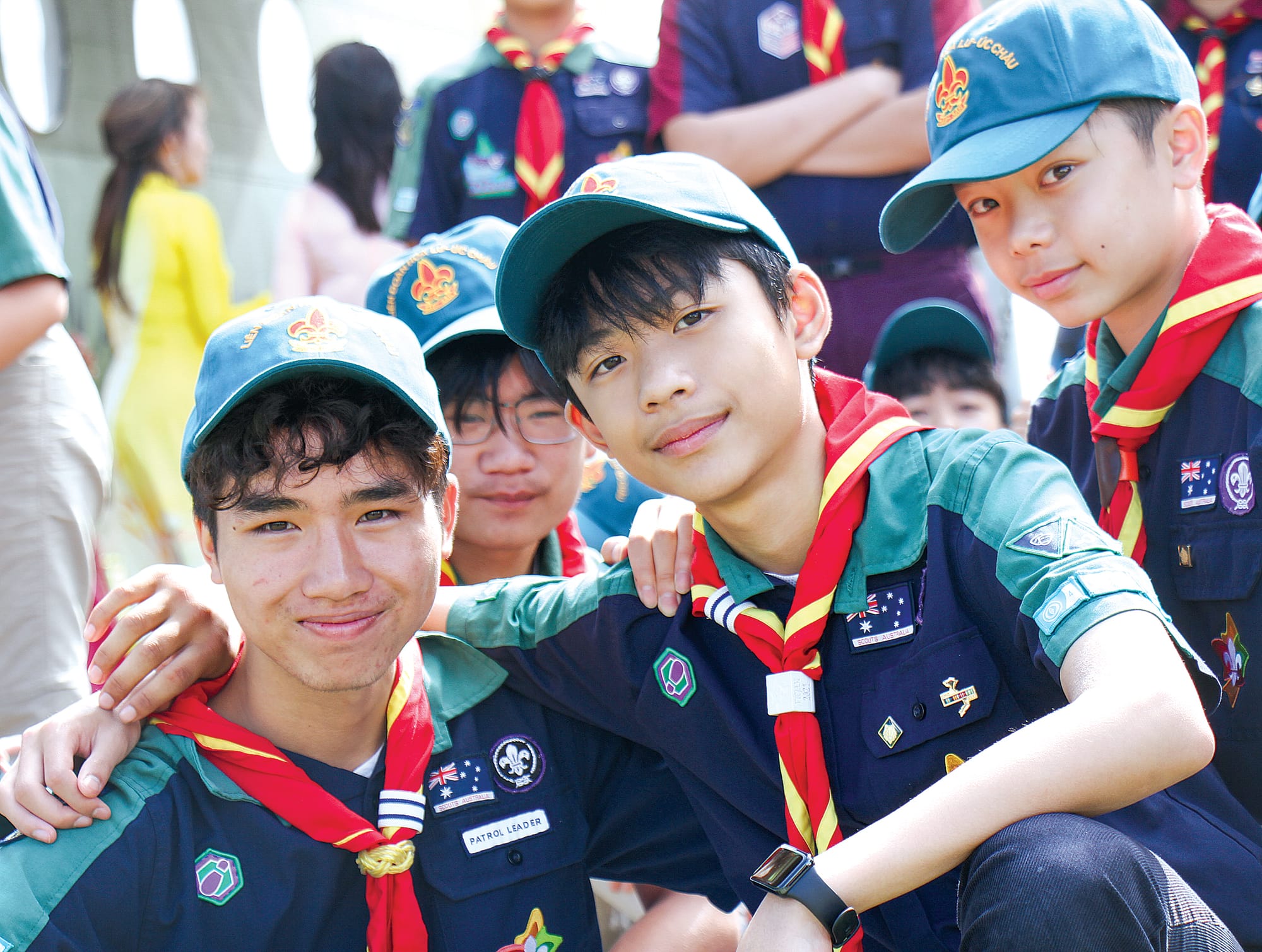 Nam and Owen from the Hoa Lu Glenroy Scout Group celebrating 50 years of Vietnamese Australian refugees. B69_0925