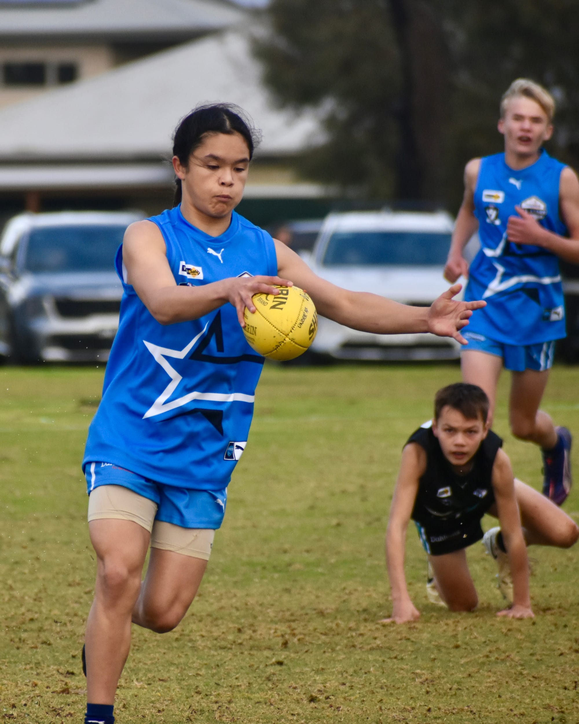 Tijian Coldora in action for the Gippsland All Stars round. Photo: Jo O'Reilly Stubbs.