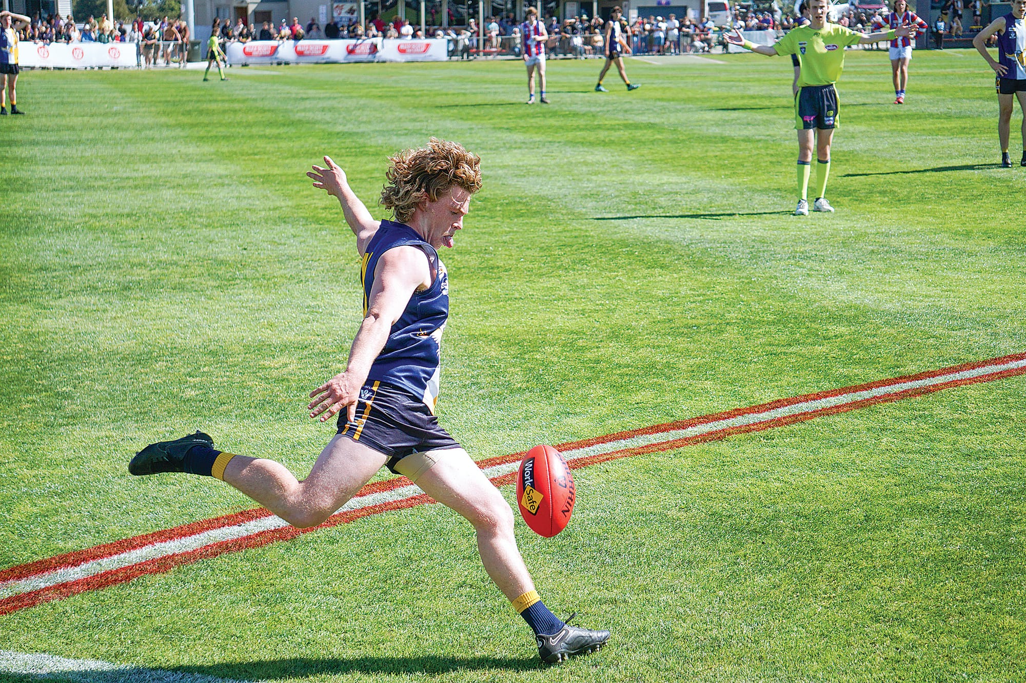 Inverloch-Kongwak’s William Turner was strong on the field against Phillip Island. Ns113823