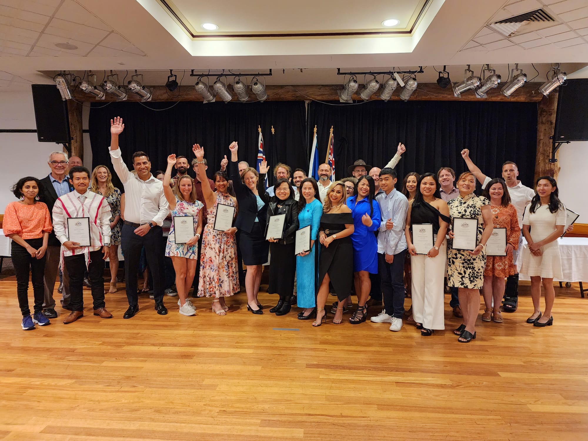 Thirty-three new Australian citizens from around the world took the pledge at Wonthaggi Workmens Club in what was a joyous moment for watching family and friends.
