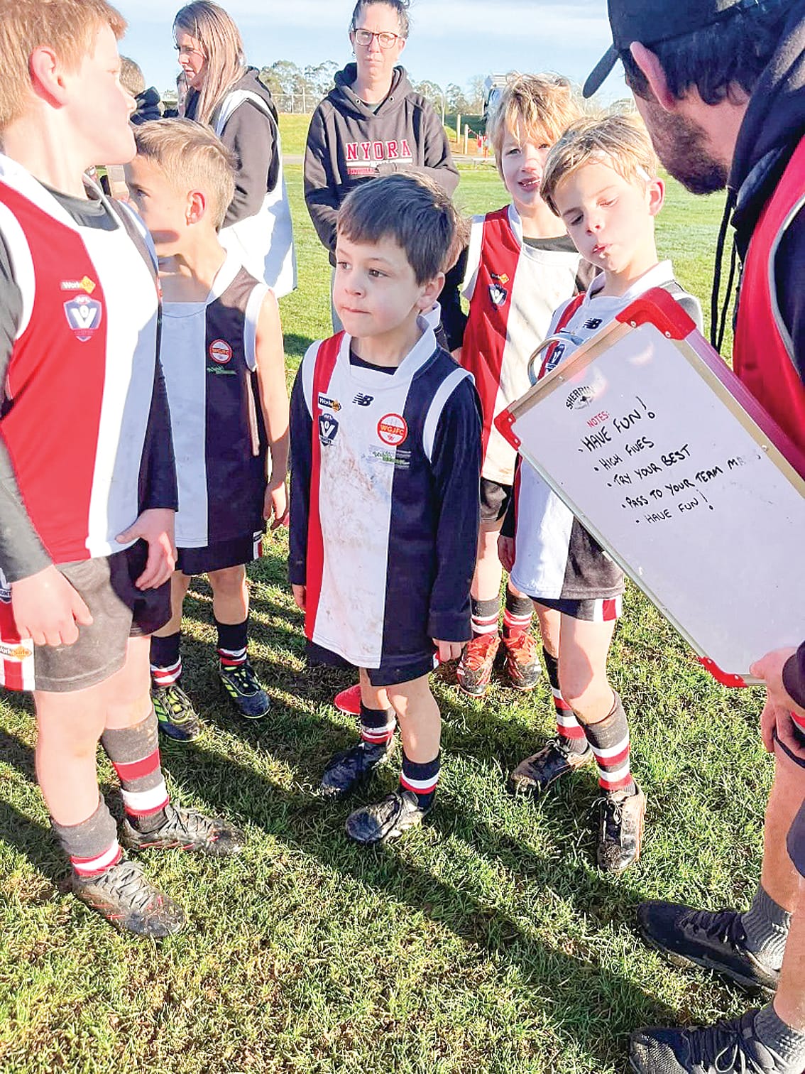 The Under 8s for Nyora Junior Footy Club.