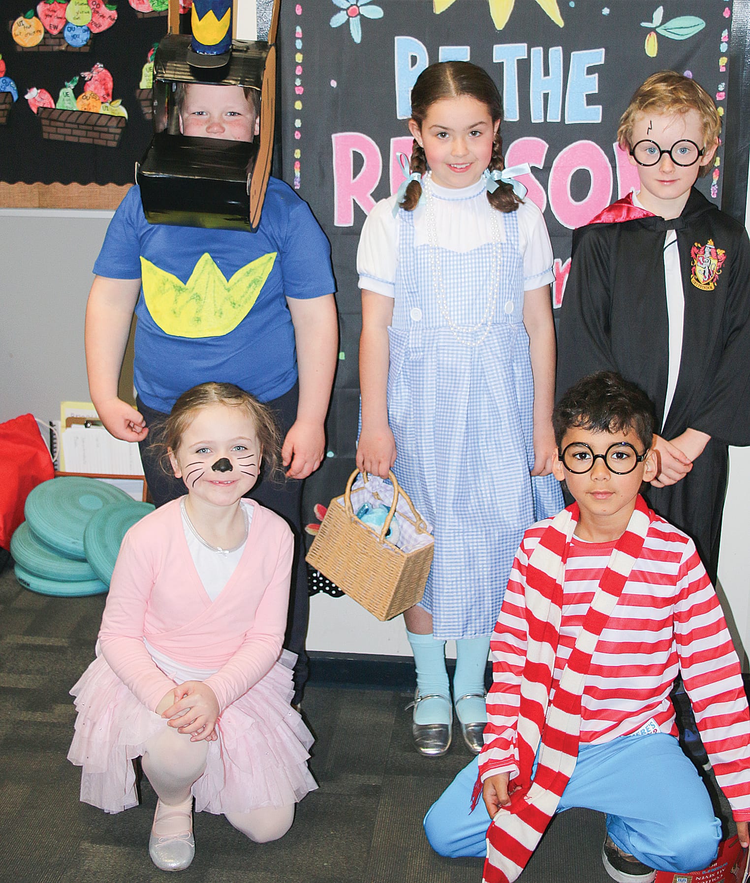 Cody, Billie, Otis, Delilah and Monty were in the spirit of Book Week at Inverloch Primary School on Friday. Tk03_3425