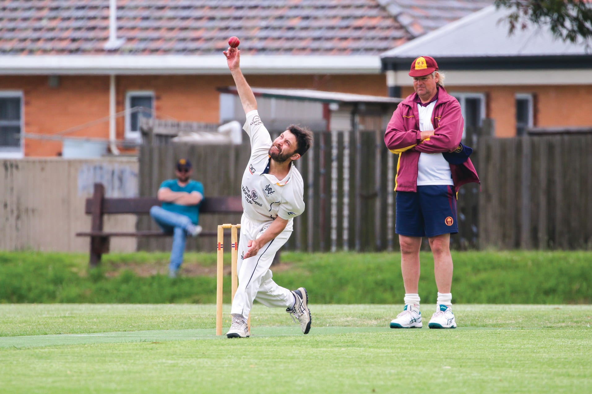 Wonthaggi Club’s Sam Liddle showed textbook style with this delivery.