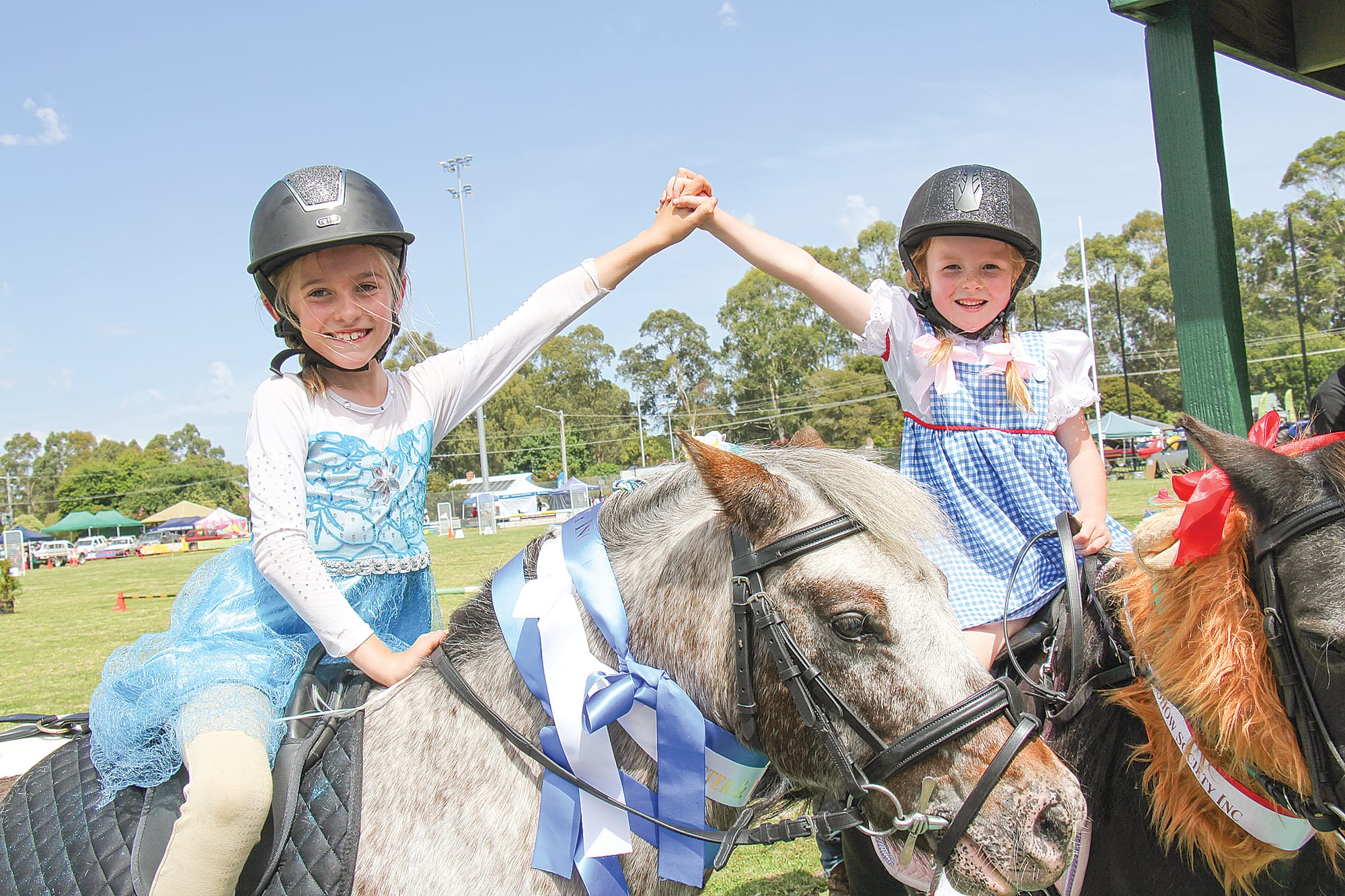 Tilly and Ella riding Freckles and Bella both winners at the Foster Show. B65_0825