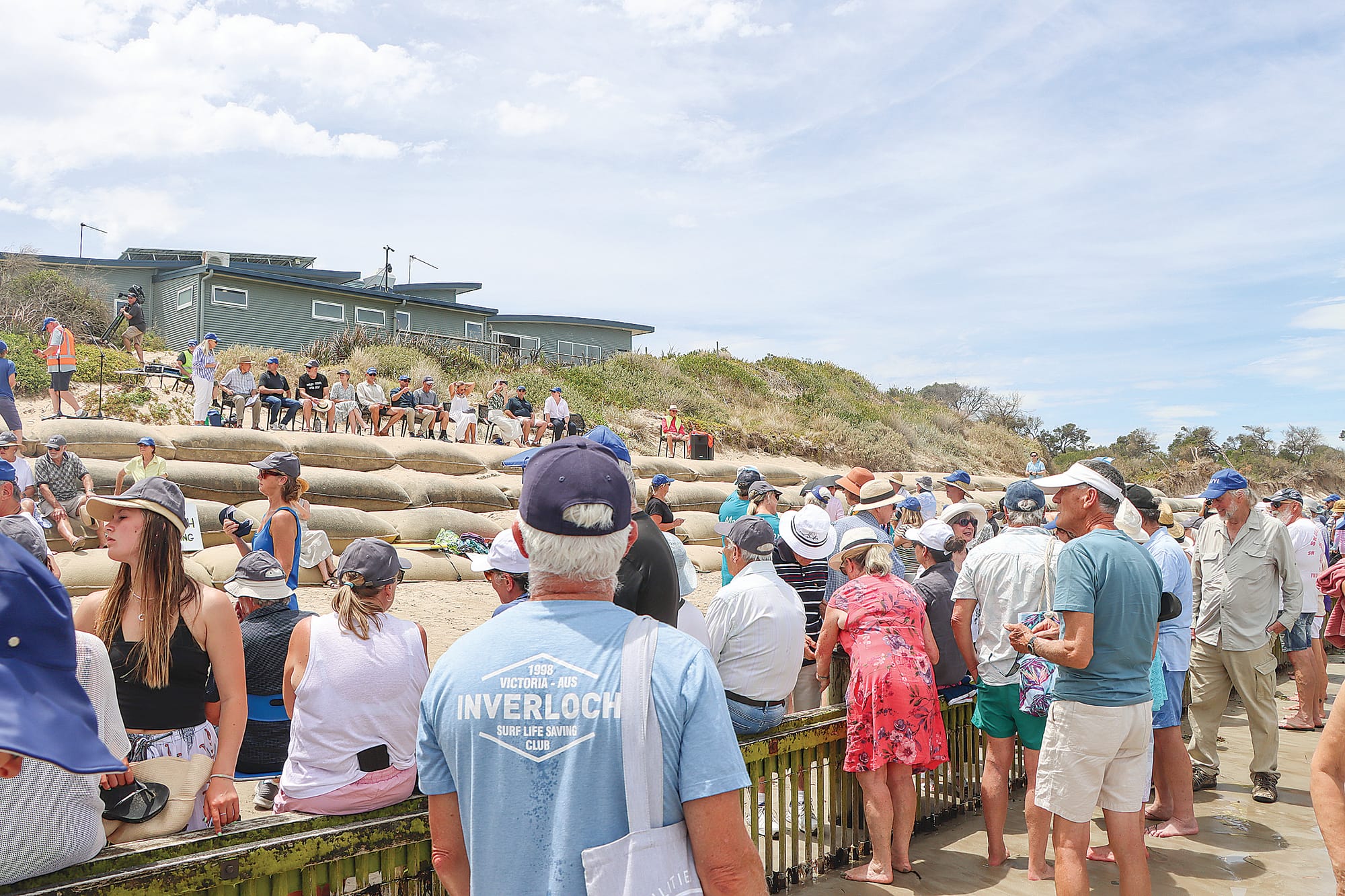 Attendees await the speeches in Inverloch. A05_0125