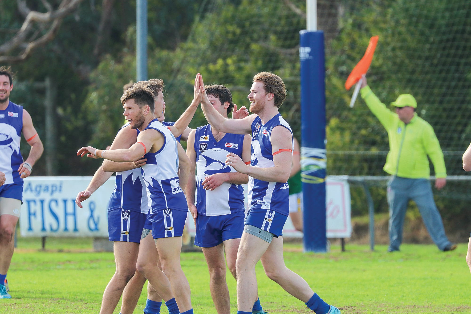 Brandon Griffiths scores three goals in the second quarter against Hill End. Z13_3424