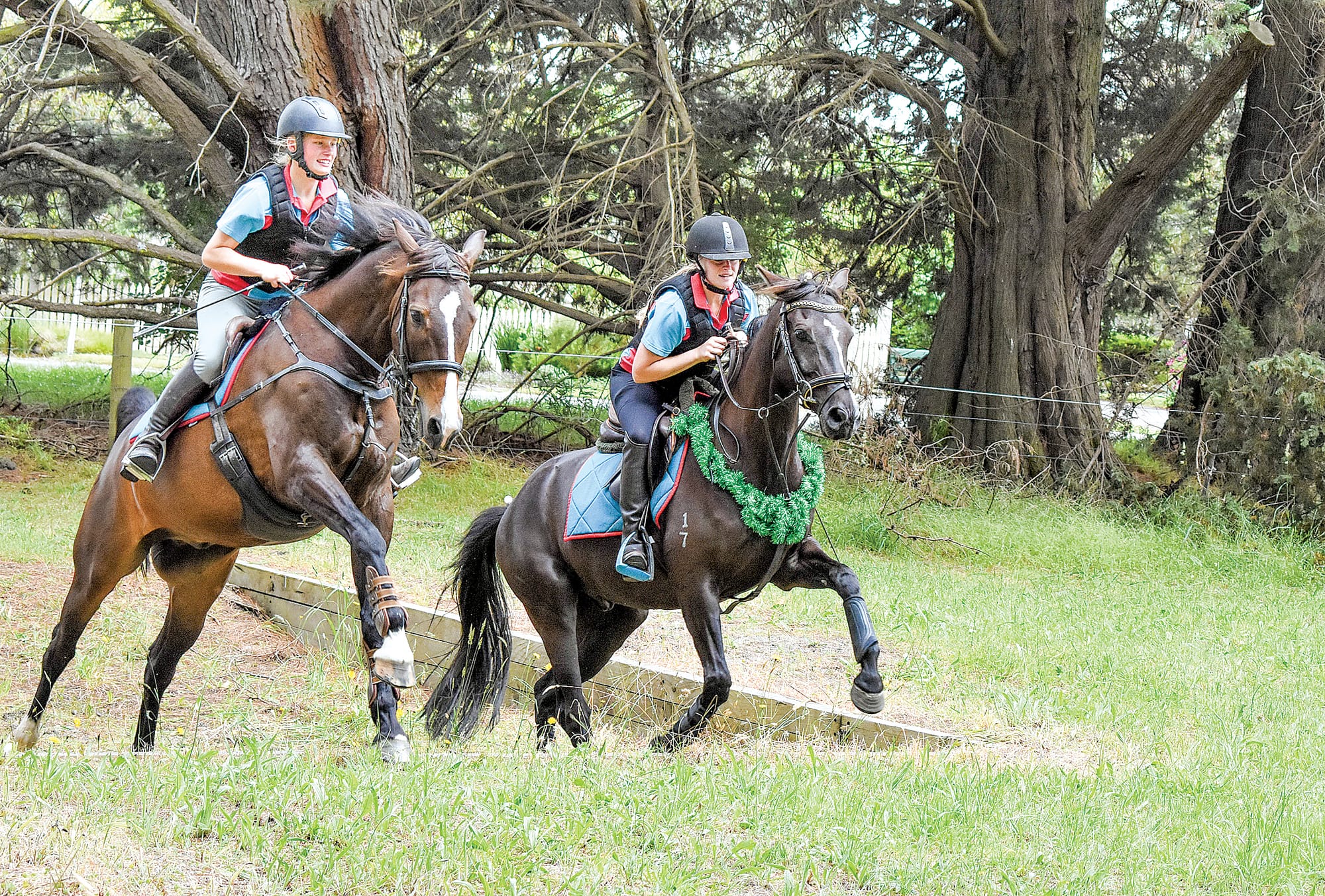 Ella and Lucy out on cross country.