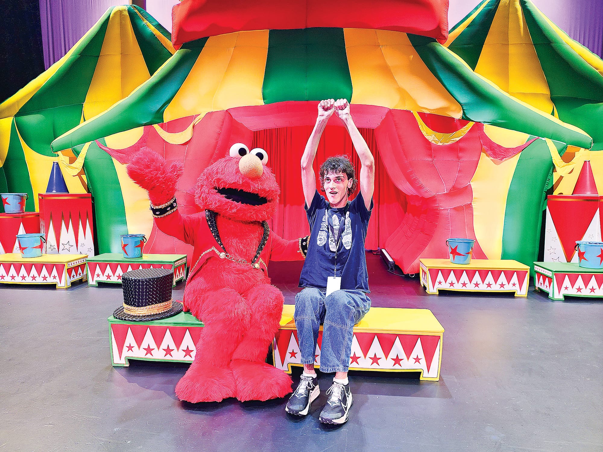 Tommy was over the moon to be meeting Elmo after the show during a very special Meet n’ Greet. C24_1224