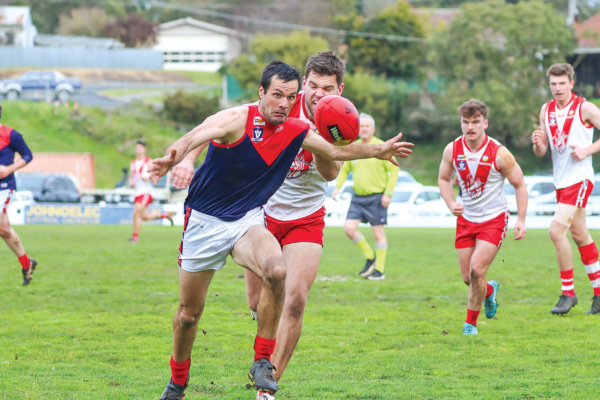 Fish Creek keeps the pressure on during the third term of its strong win over Boolarra. A35_3224