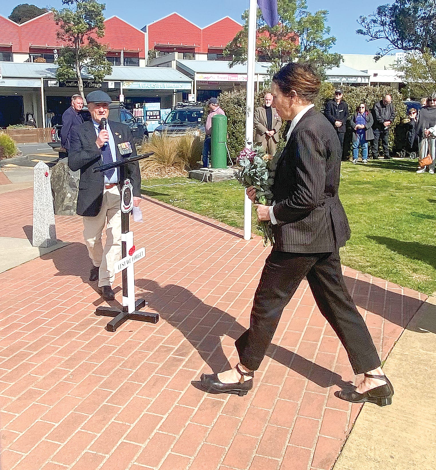Bass MP Jordan Crugnale laid a wreath on behalf of the state government at Inverloch.