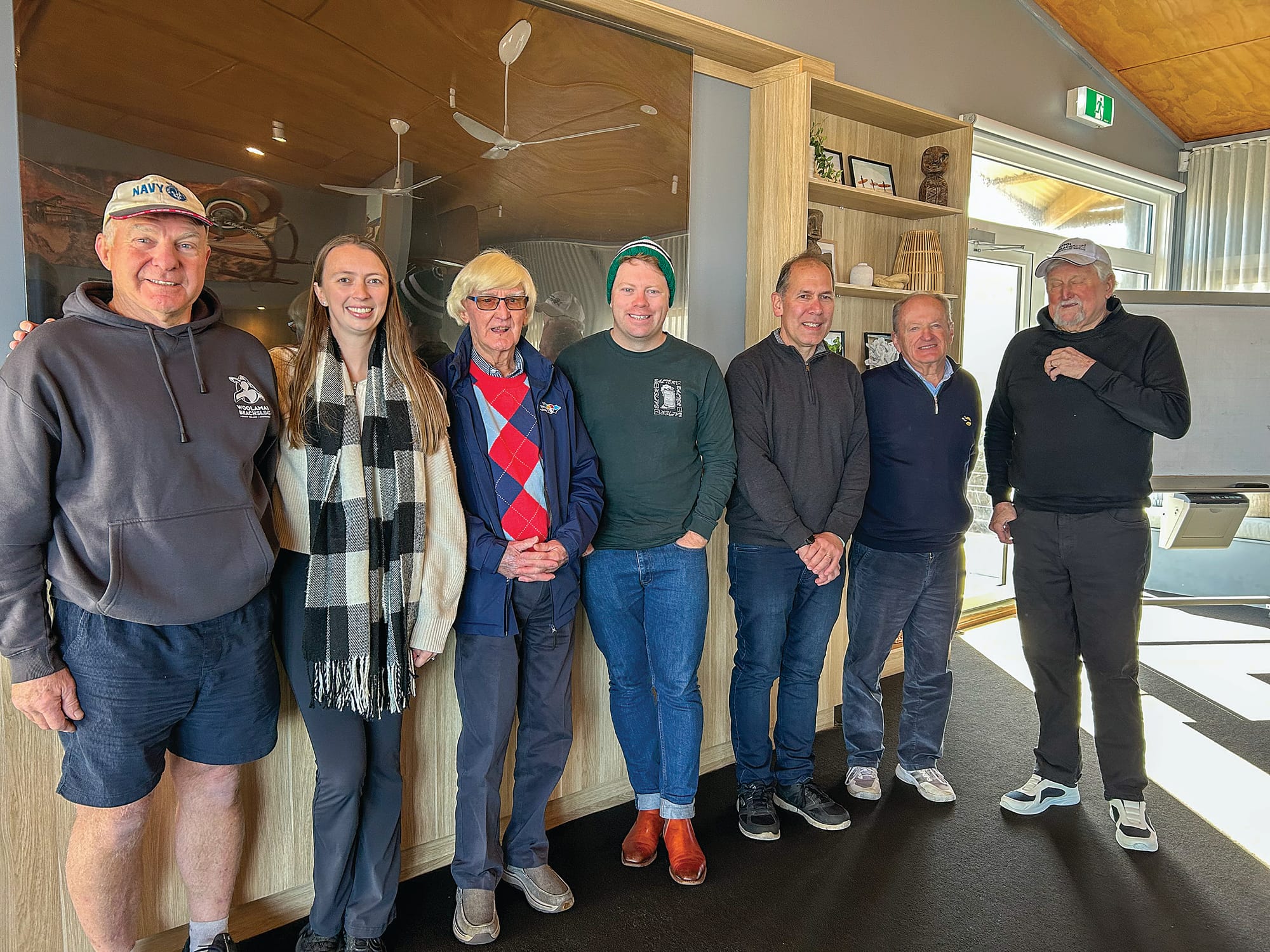 Members of the Woolamai Beach Surf Life Saving Club took Lieutenant Commander Danielle Couch on a tour of their clubhouse.