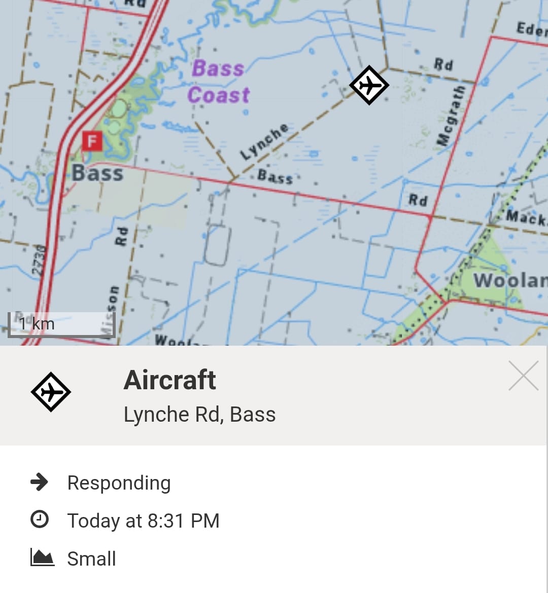 Mysterious aircraft over Phillip Island and Bass