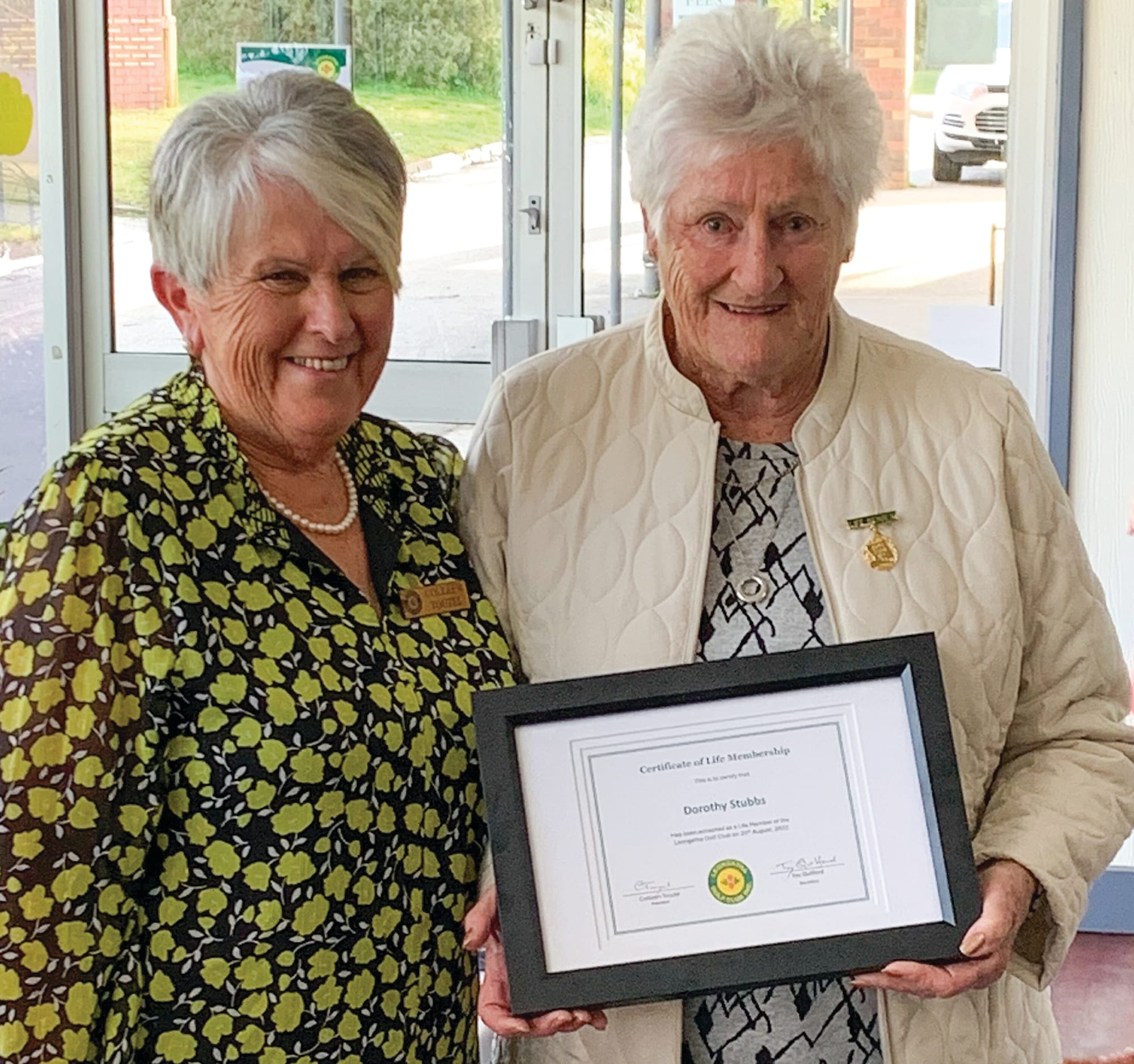 Dot Stubbs was recognised as a Life Member for the Leongatha Golf Club, with the achievement presented by President Colleen Touzel.