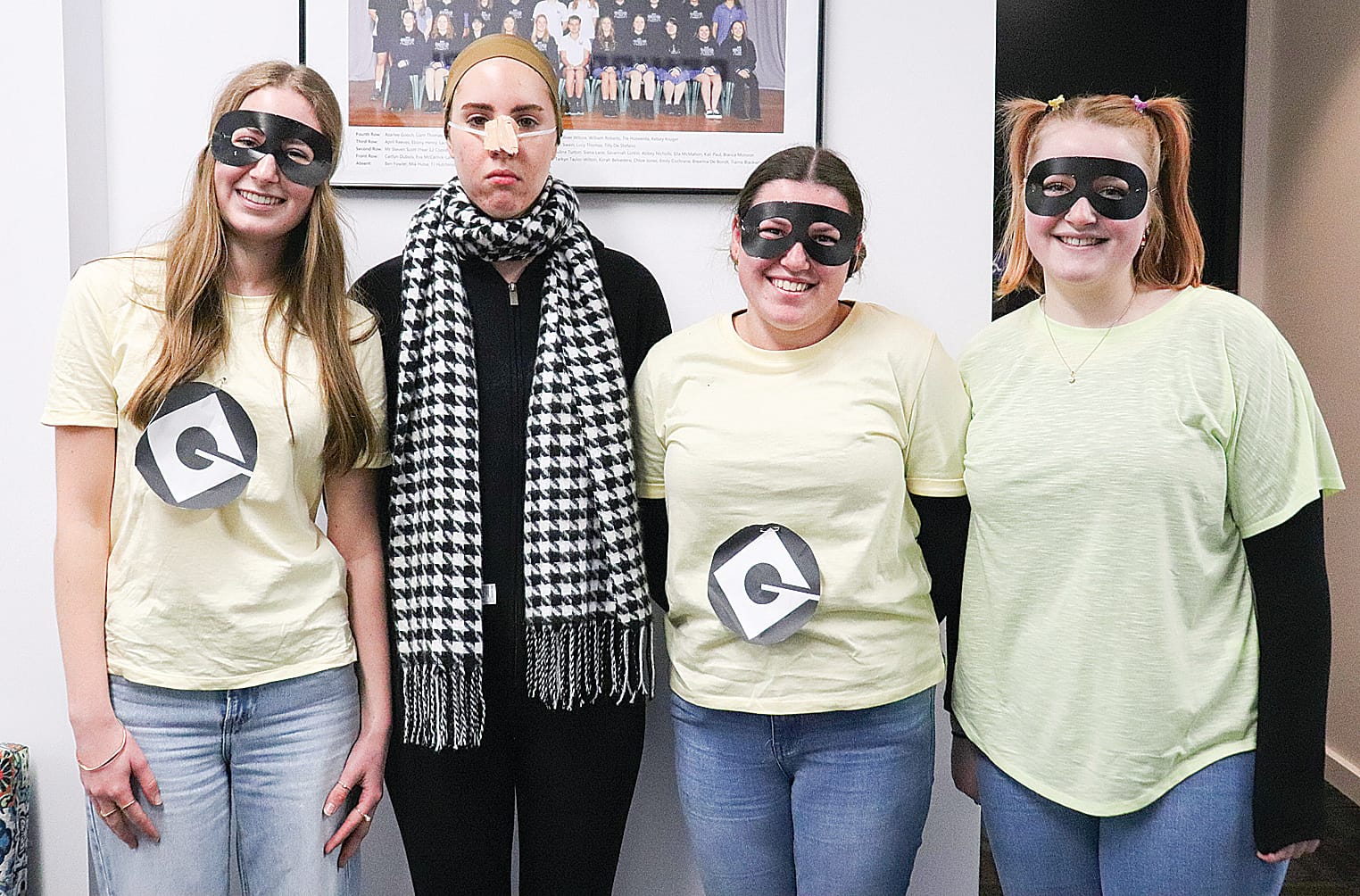 Kirrah Belevedere, April Reeves, Breanna De Bondt and Chloe Jones from Korumburra Secondary College coordinate costumes for book week. 