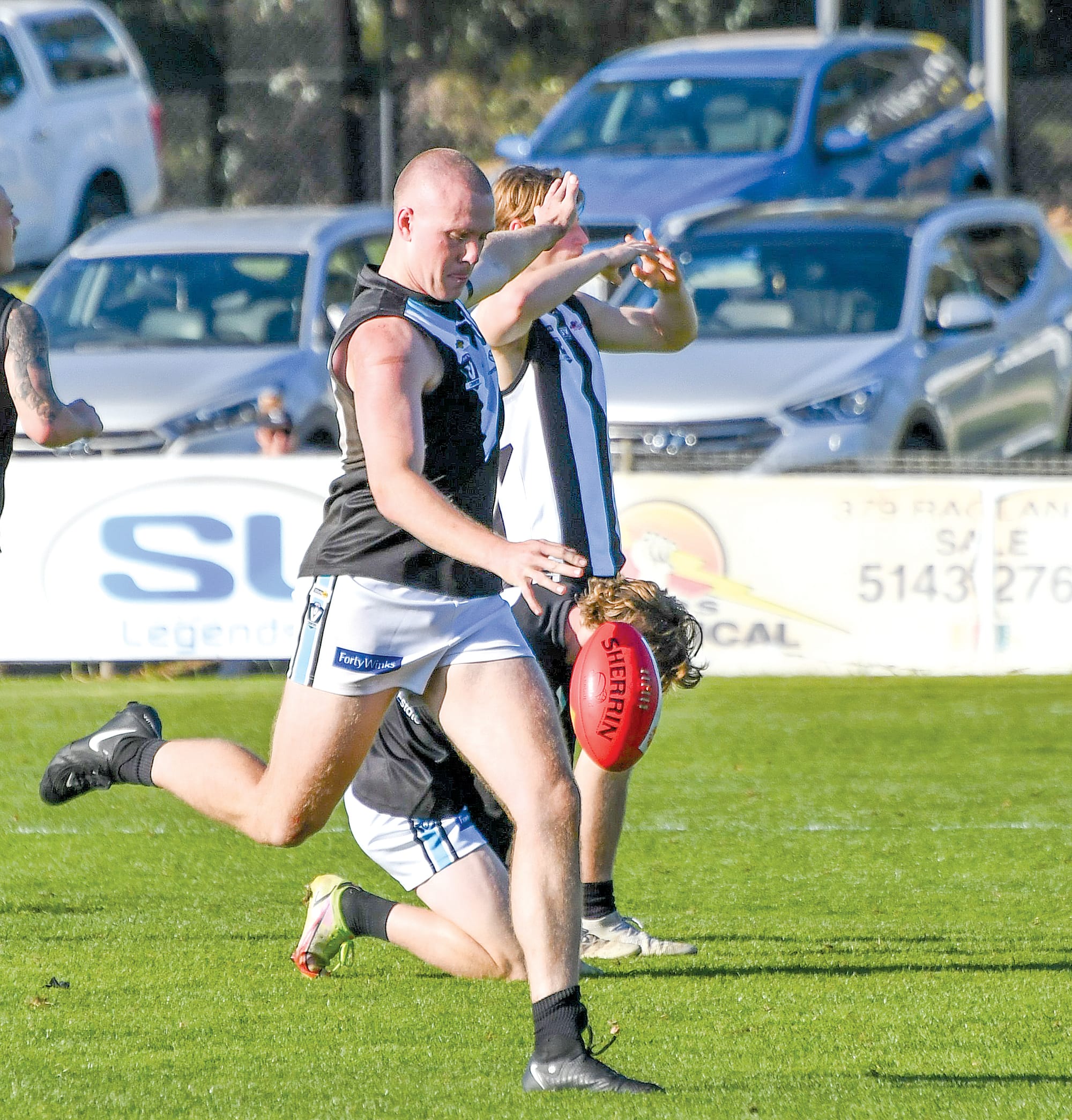 Wonthaggi’s Ethan Dickison contributed to a strong performance by the team’s defence at Sale on Saturday.