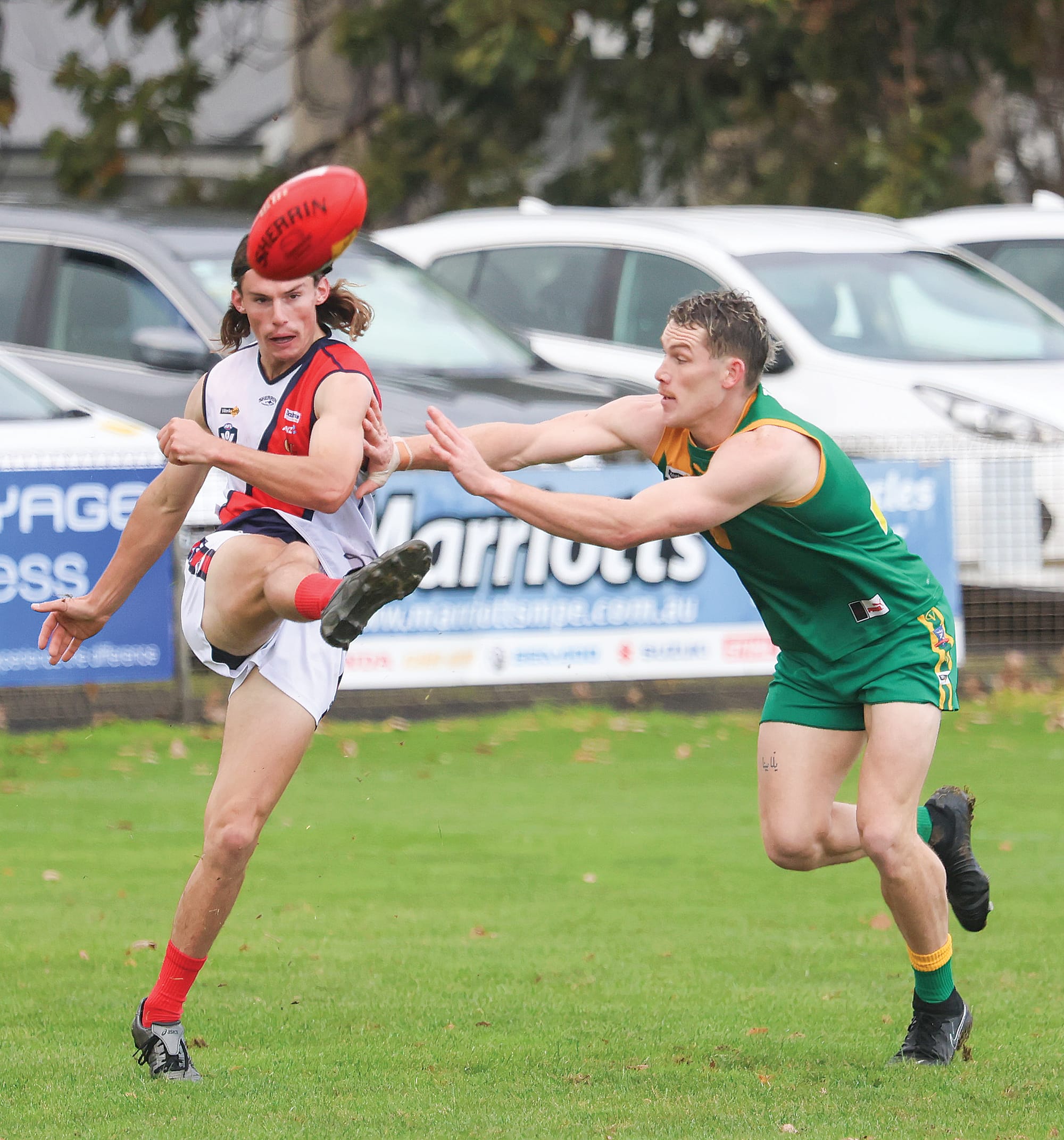 Jackson Harry’s forward pressure was a feature of the day for the Parrots as he constantly worked to keep the ball alive in the forward 50 while kicking four goals of his own.