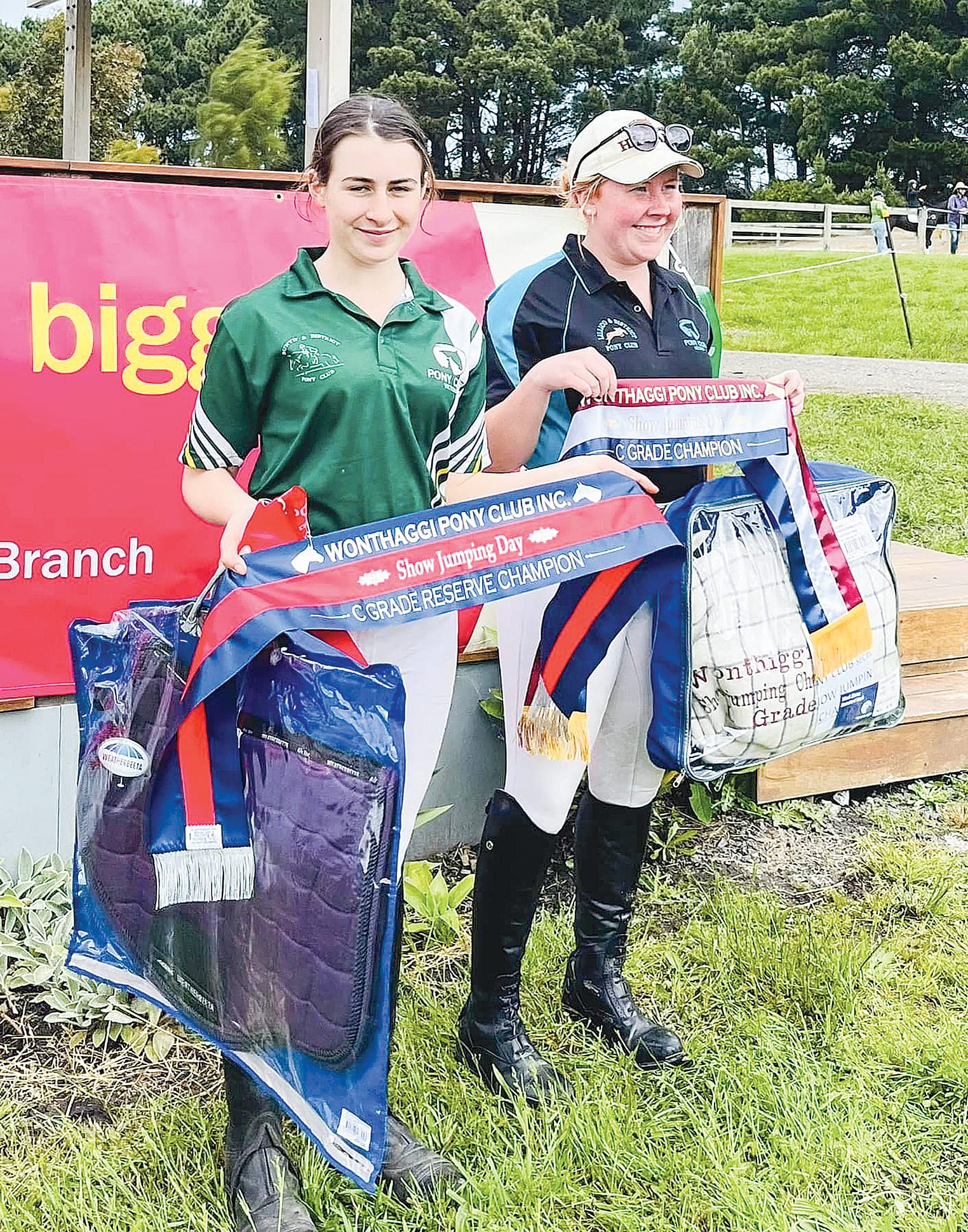 Pony Club C Grade Champion Chole Aherne and Reserve Champion Kate Joyce.