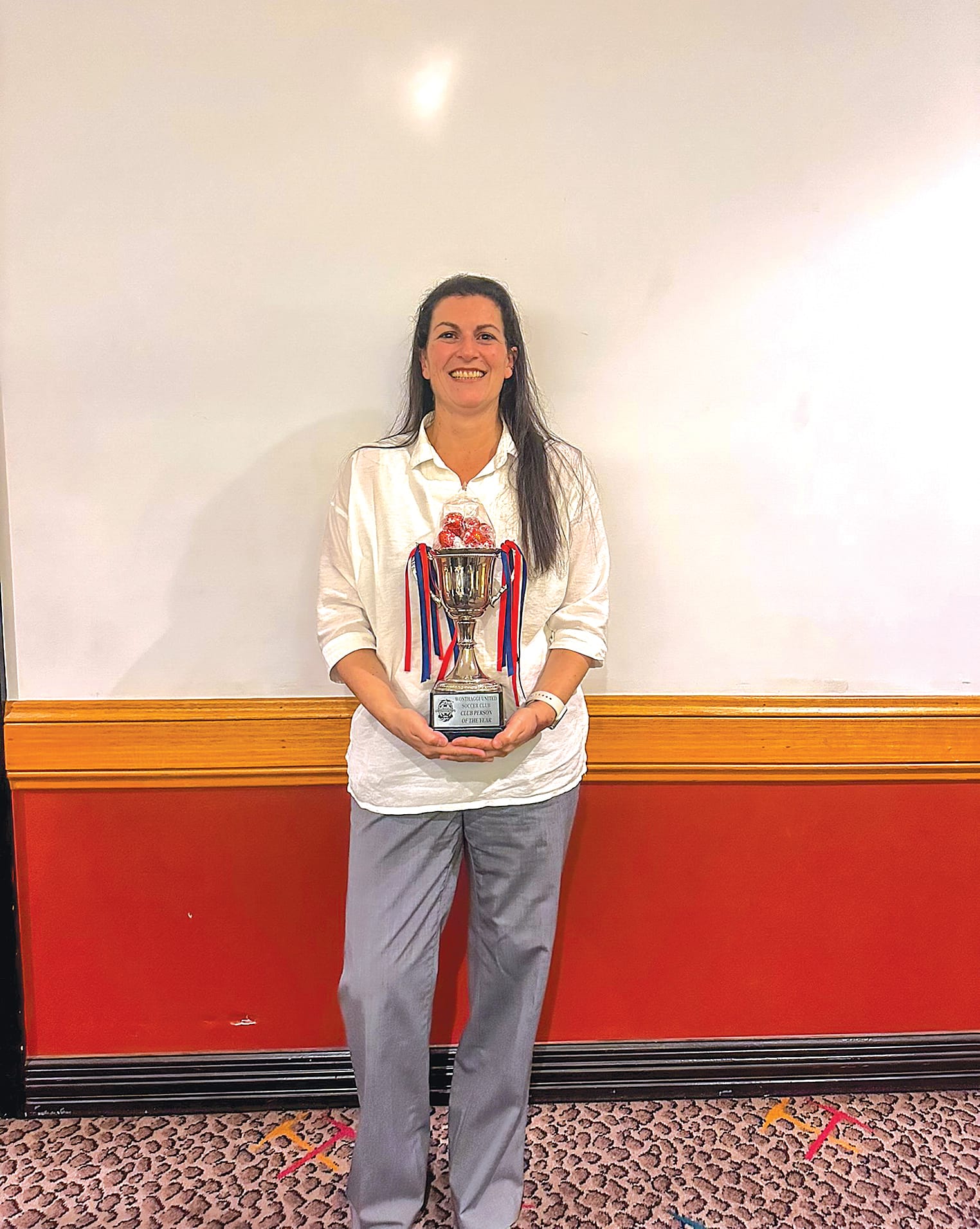 President’s Cup: Lisa Brusamarello was honoured for her tireless volunteer work, especially her efforts in running the canteen and raising vital funds for the Club.