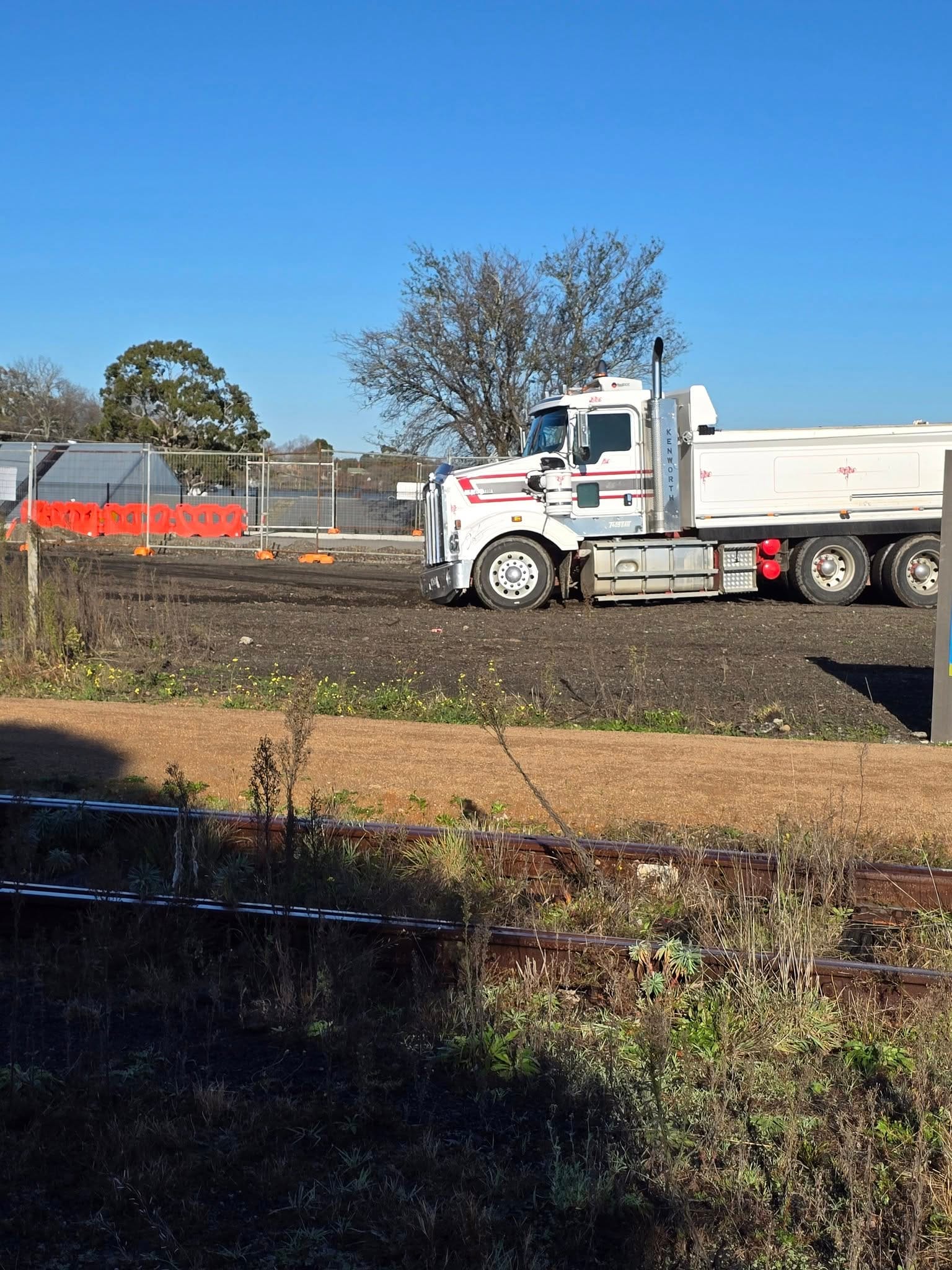 A bogged truck above the pedestrian tunnel appears to have caused the roof of the pedestrian tunnel to collapse.