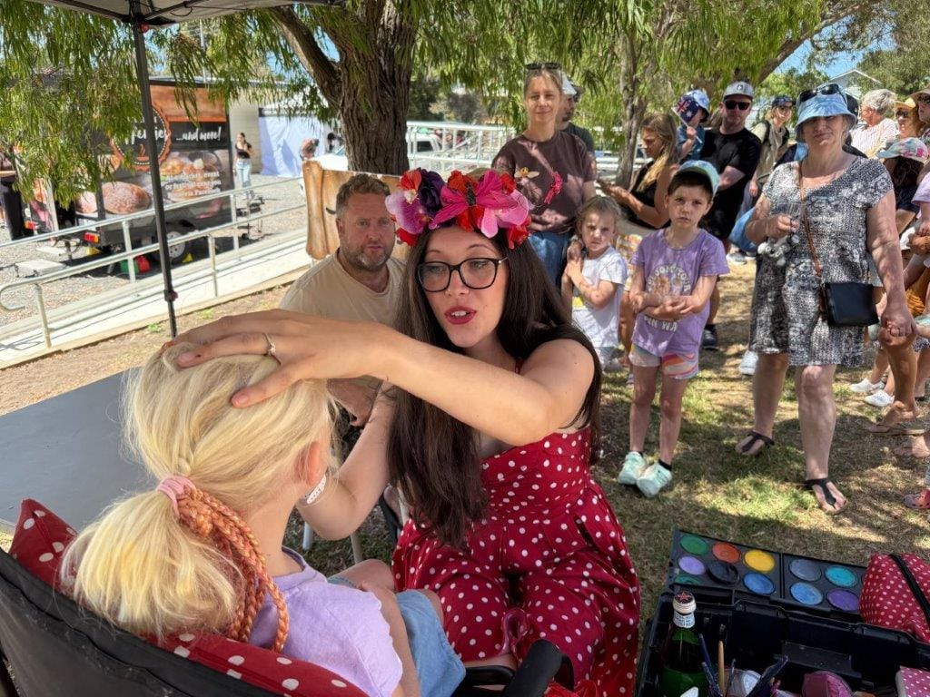 Face painting by Jules was popular with the kids at Rhyll’s community gathering on Australia Day.