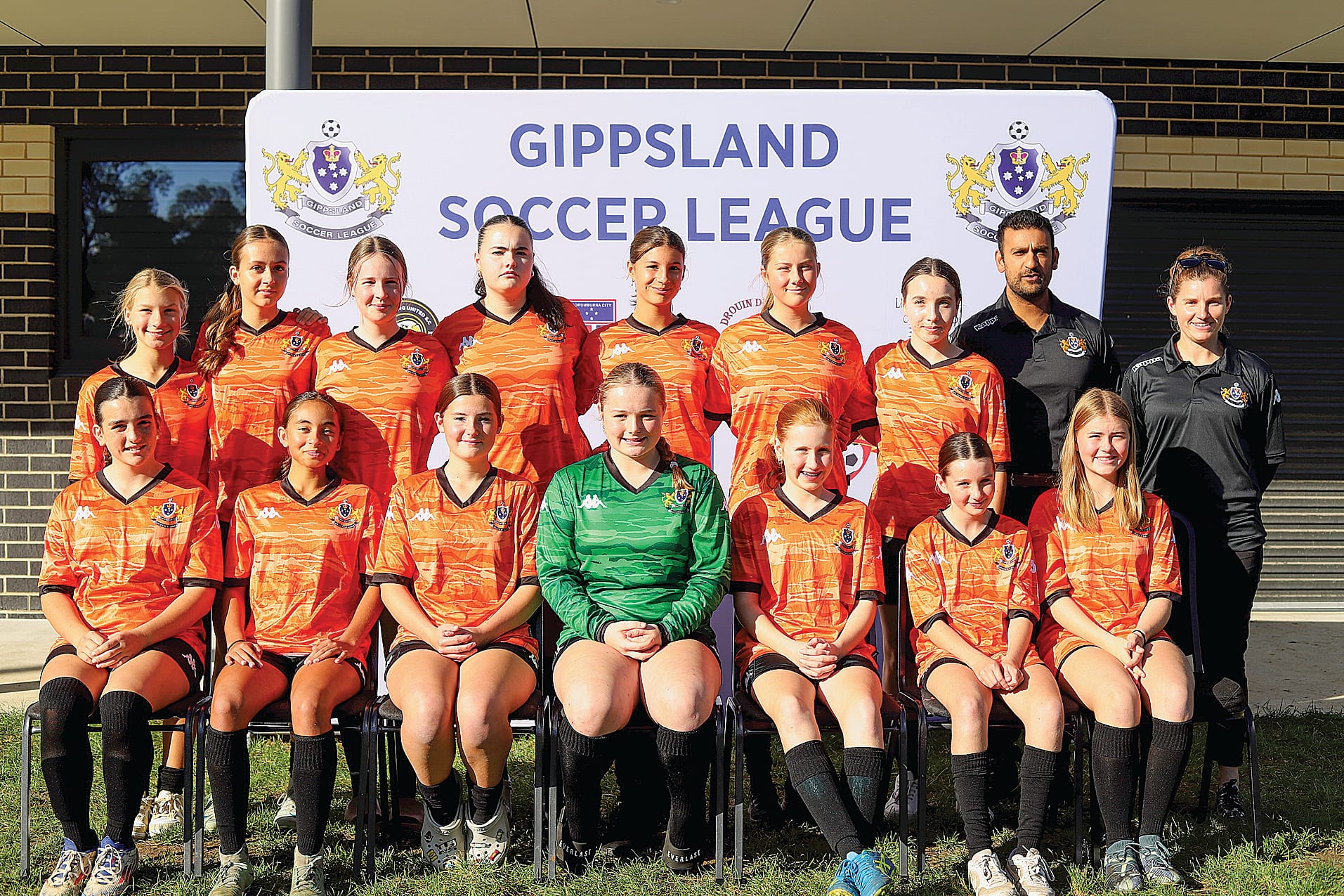 U14 Girls: back row, from left, Hannah Titmarsh, Georgia MacDonald, Grace Goodwin, Emily Douglas, Zoe Diesner (captain), Lily Thomas, Ava Barber, Gines Satchithanandam (coach), Myrid Bartlett (coach); front, Heidi Cawood, Cyra Satchithanandam, Daisy Hockett, Chelsie Rowe, Marcella Incoll, Aylah Strickland and Ruby Reidy. Absent: Paul Goodwin (coach).