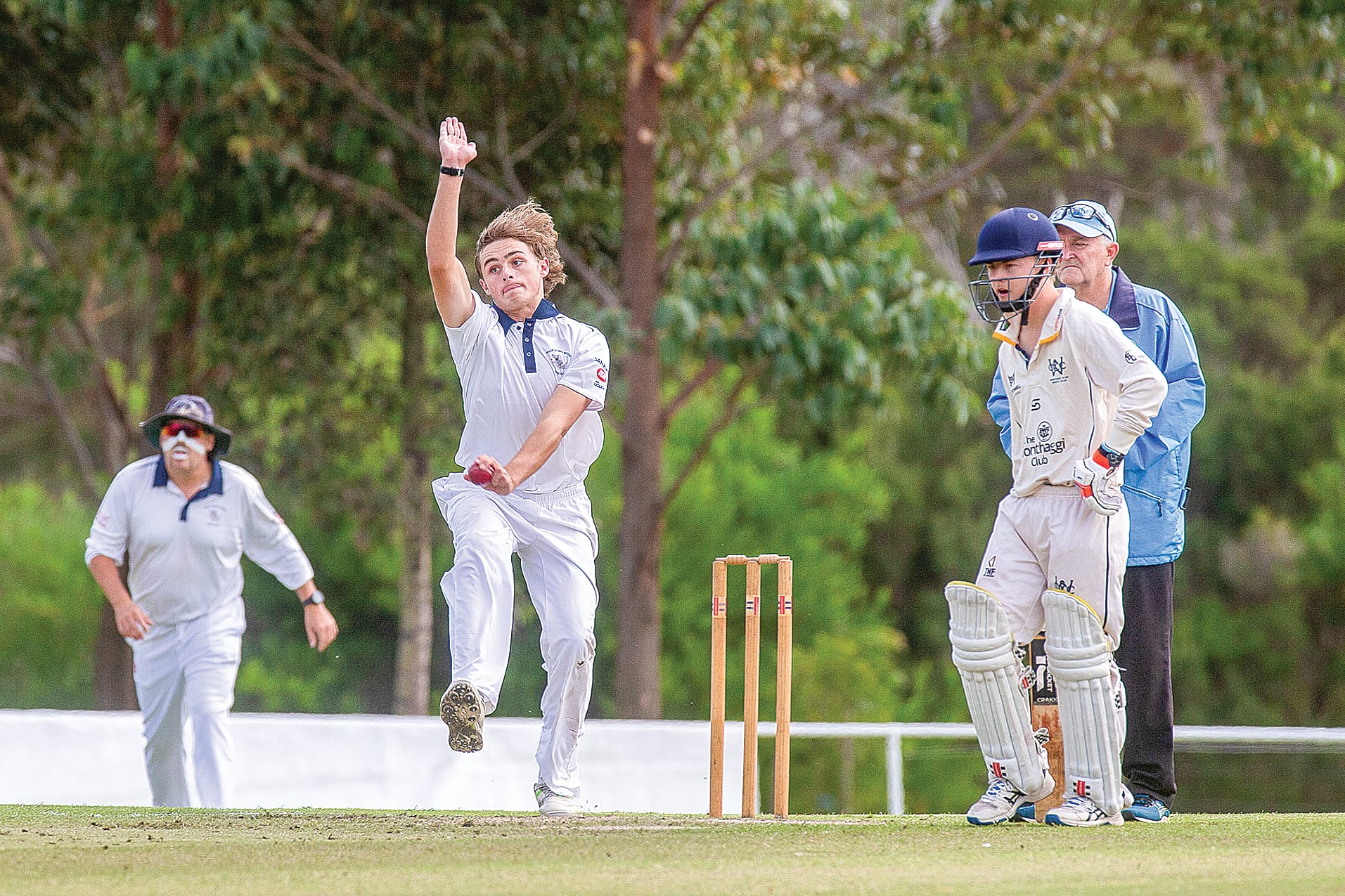 Young island bowler Tim Niven tore through the Club batting line up taking 4/25 in the first innings.