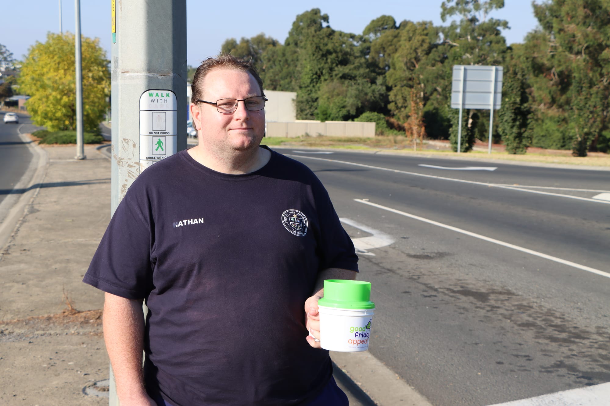 Leongatha Fire Brigade firefighter Nathan Hawkins volunteers his time for the Good Friday Appeal.
