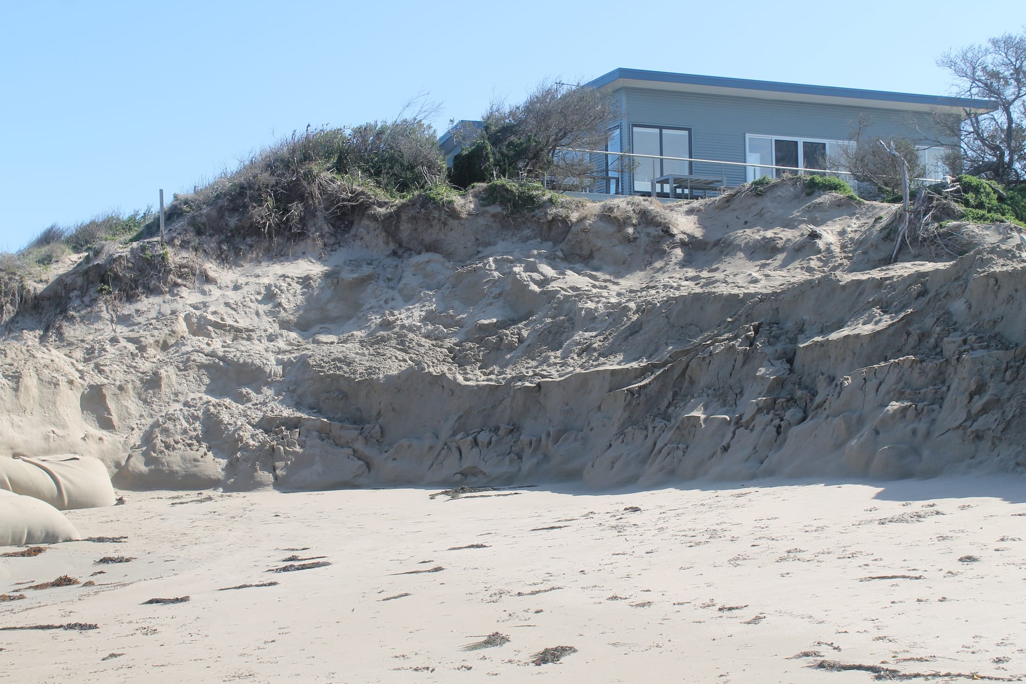 Inverloch SLSC clubhouse left dangerously exposed after weekend storm surges. B26_3525