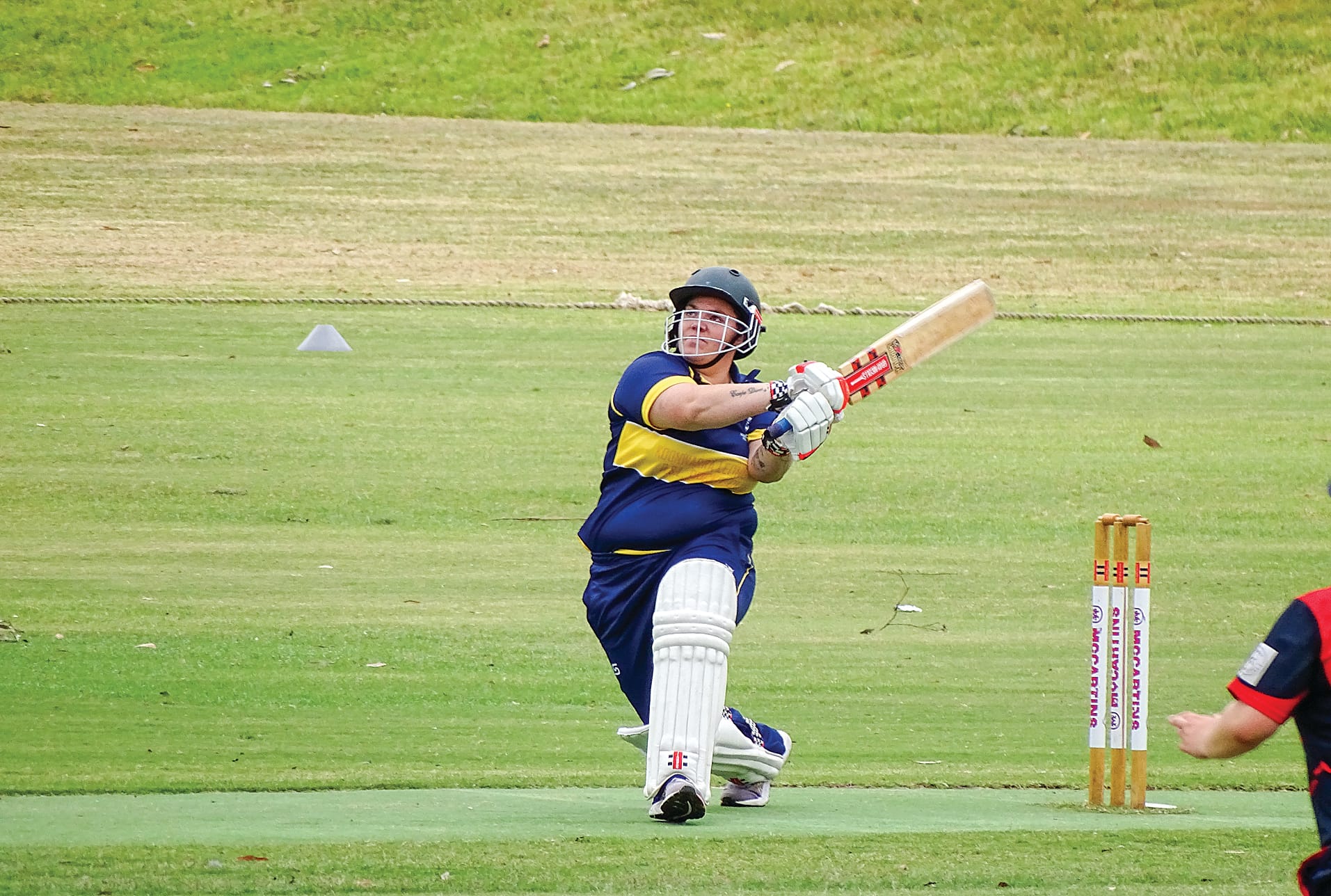 Mel Gheller hitting a glorious shot in Sunday’s Grand Final.