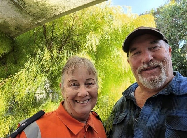 Deputy Controller San Remo SES Elise Biggs with her partner/husband Frank. 