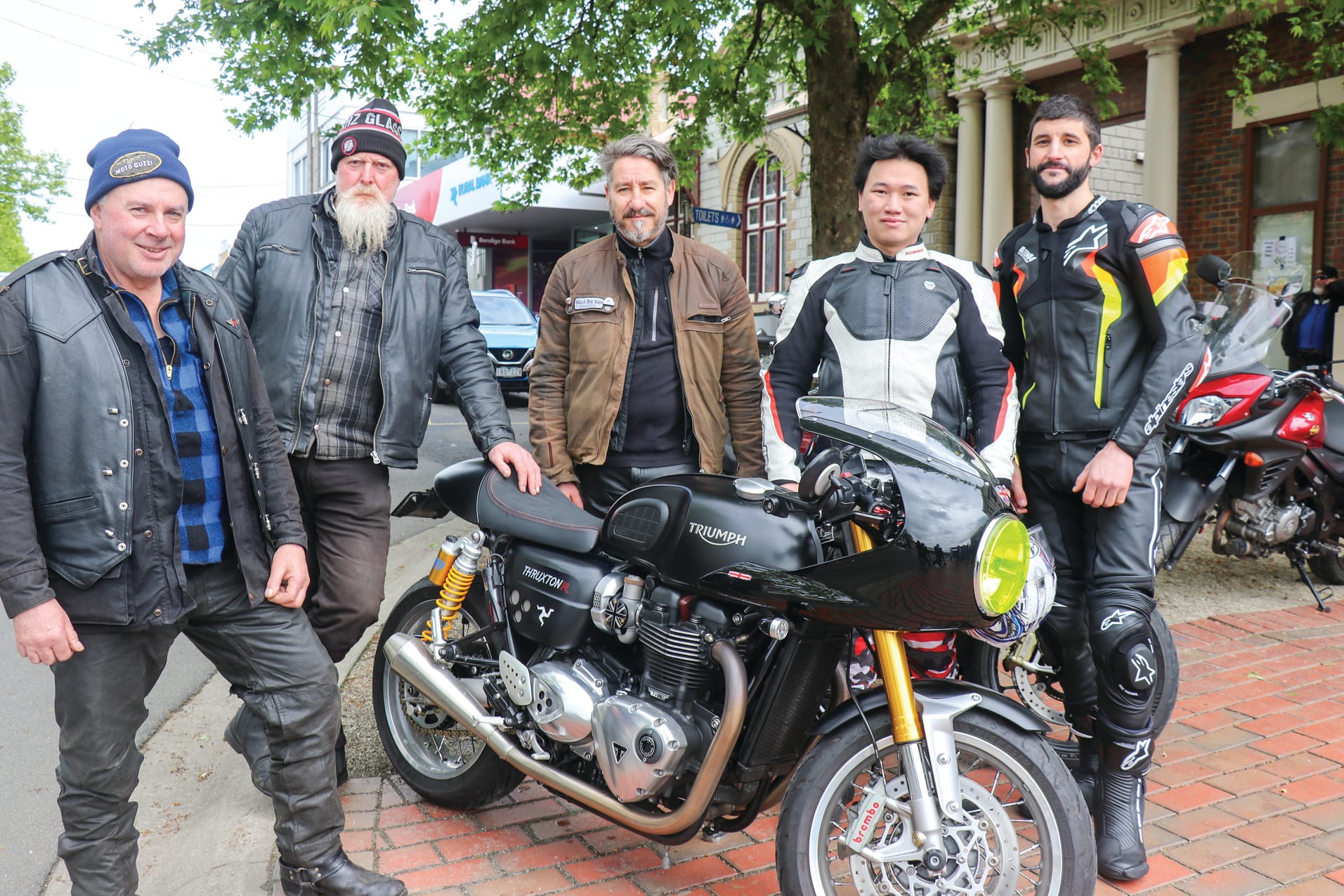 Bert, Chris, Pierre, Raymond, and Aaron joined the Black Dog Ride from Leongatha. Z32_4223 