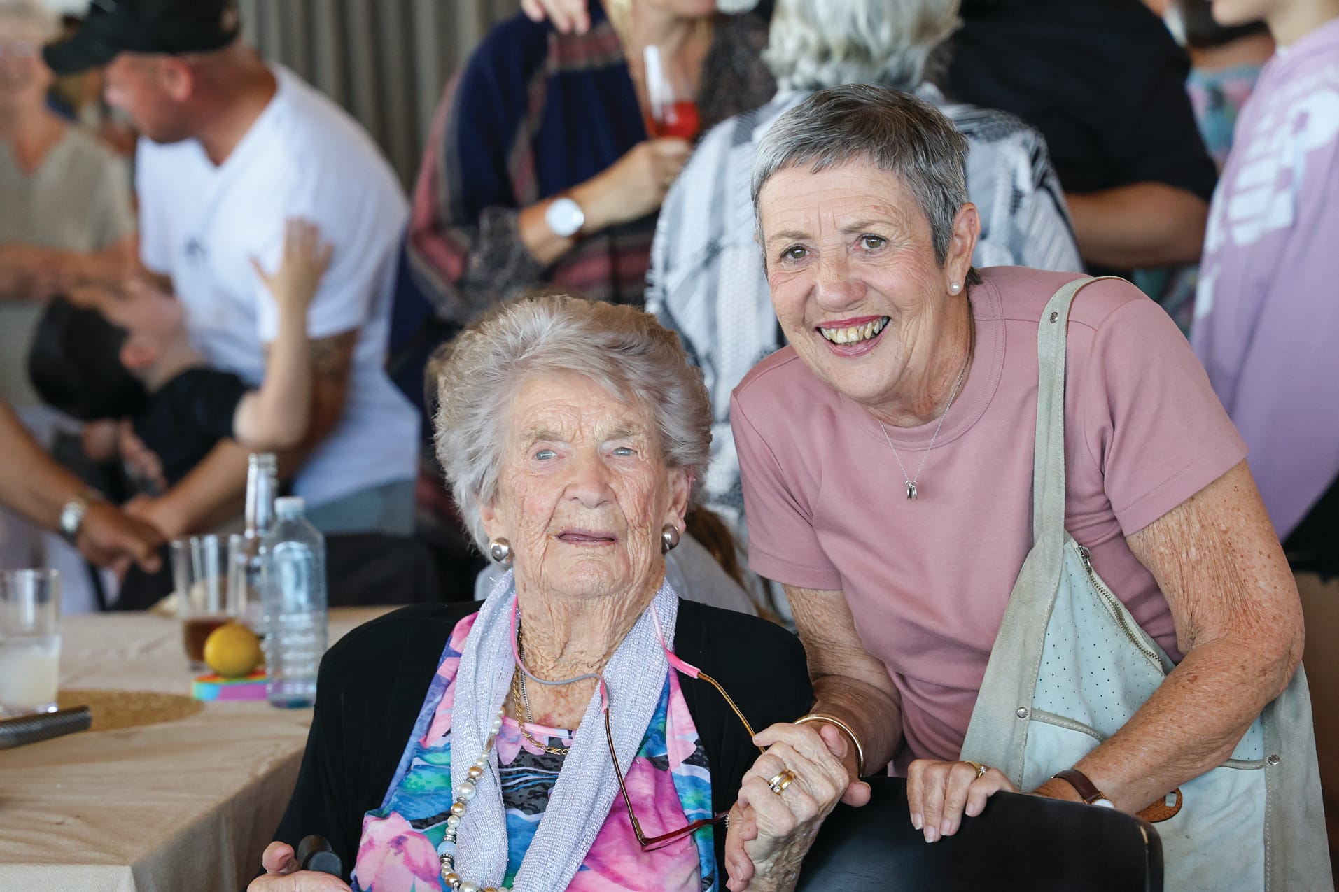 Joining Sadie Hanley for her 100th birthday celebrations last Sunday was Susan Cadwallader.