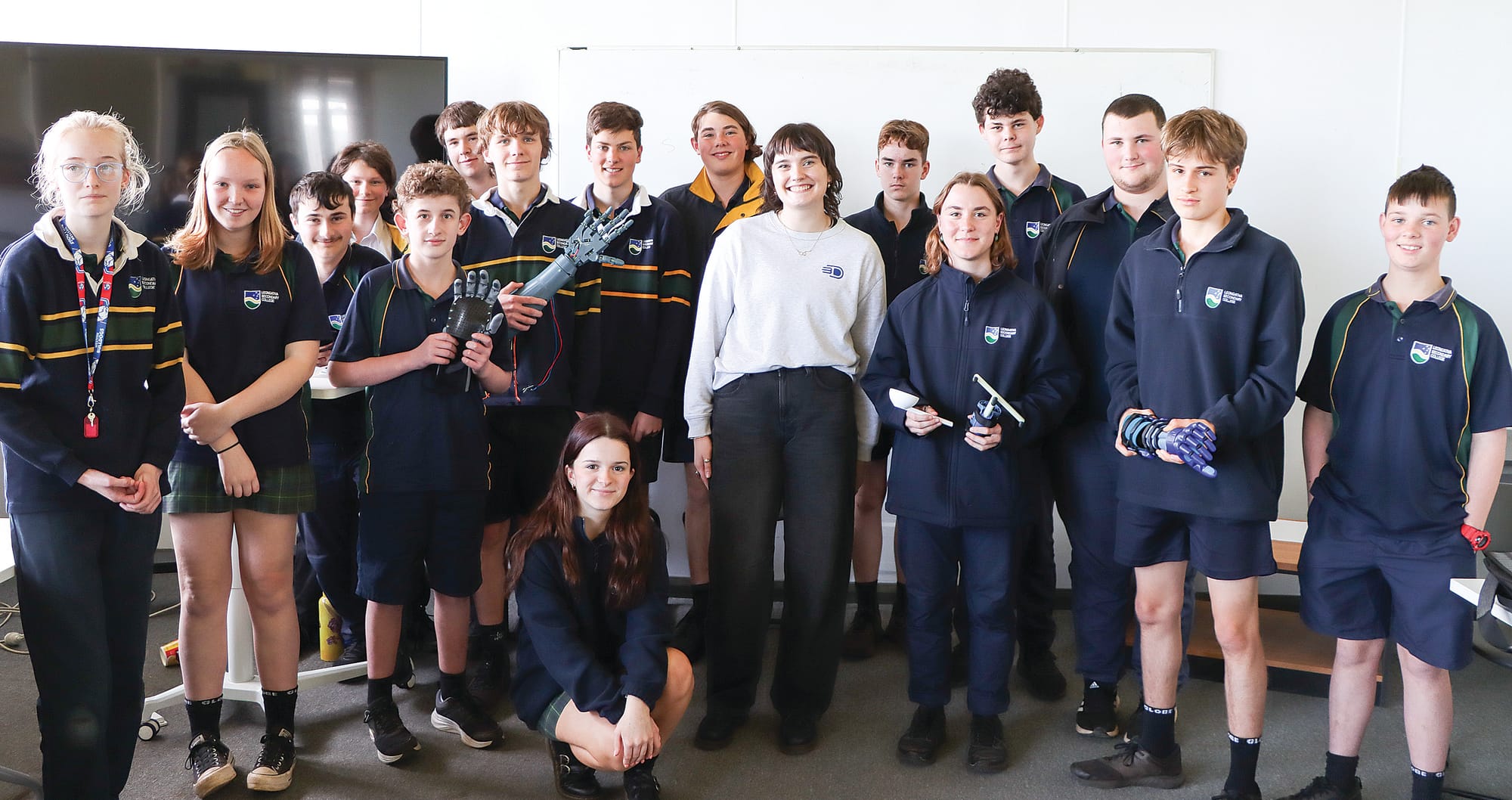Leongatha Secondary College students were intrigued by the many uses of 3D printing. A05_3424