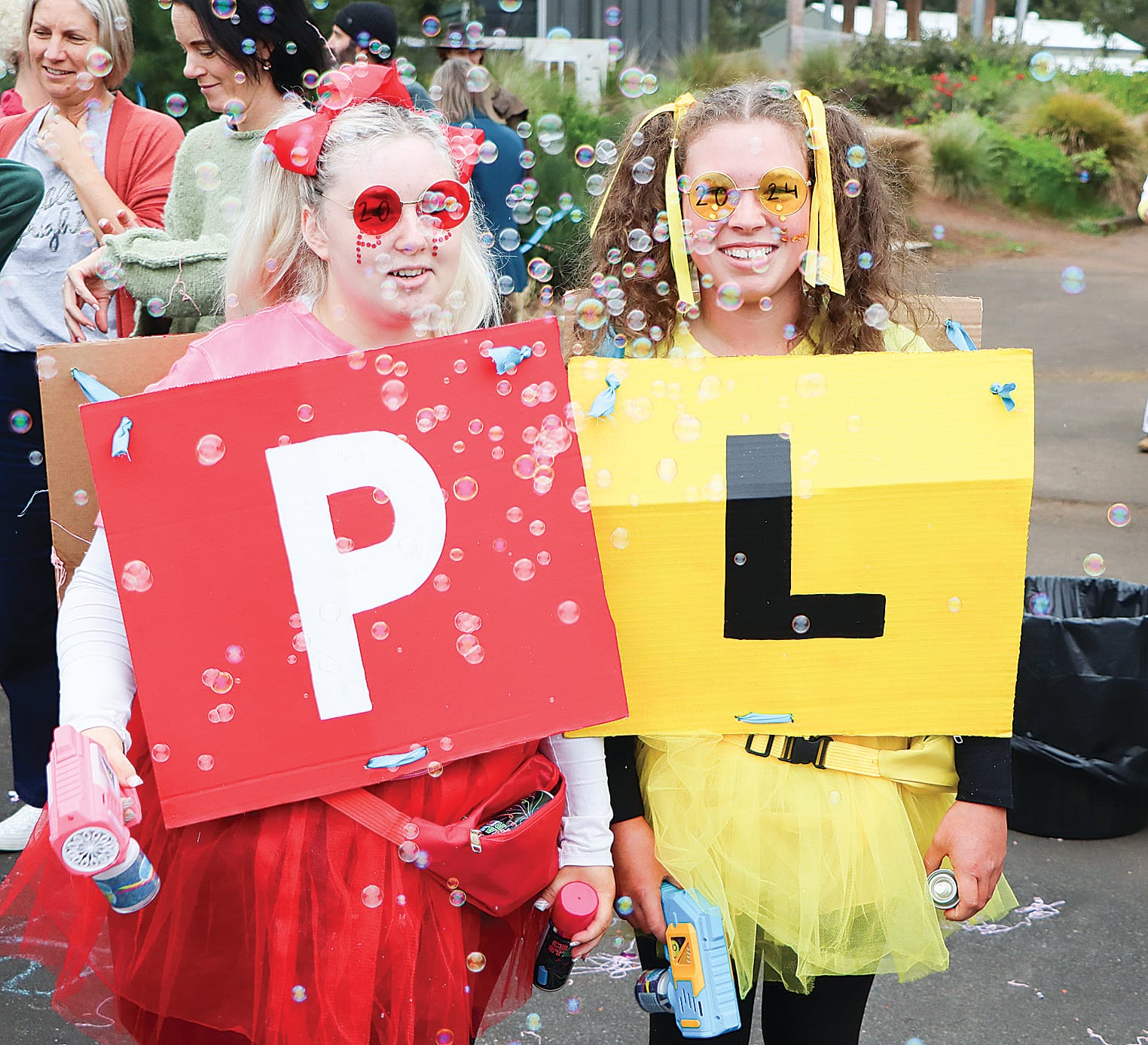 Vocational Major students Kohdi Hobbs and Sophie Lester celebrate their time at Leongatha Secondary College. A13_4424