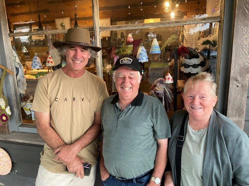 Getting around Fish Creek during last Sunday’s Fishy Stories Festival were Chris Mahomed and John and Ann Denbrok.