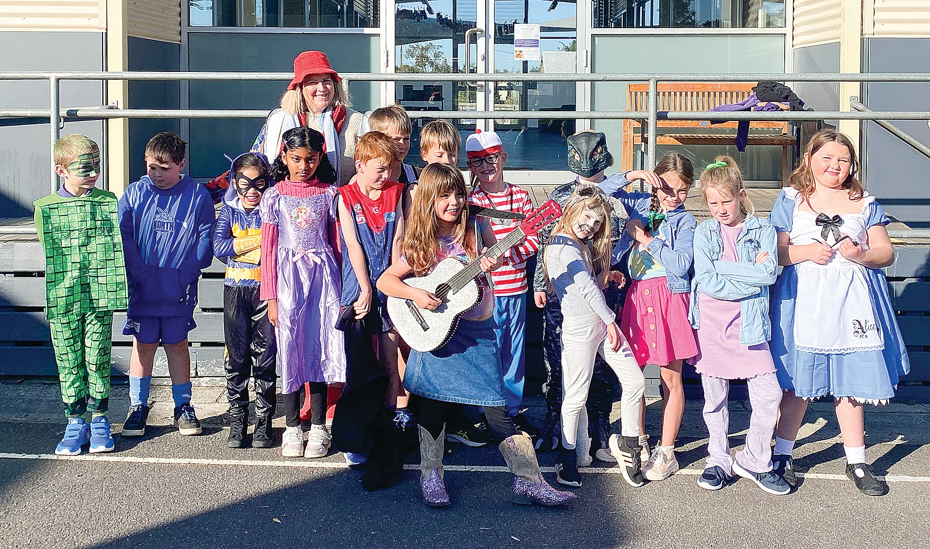 Grade twos and threes of Powlett River Primary imagining new worlds and adventures with every page turn during Book Week. 