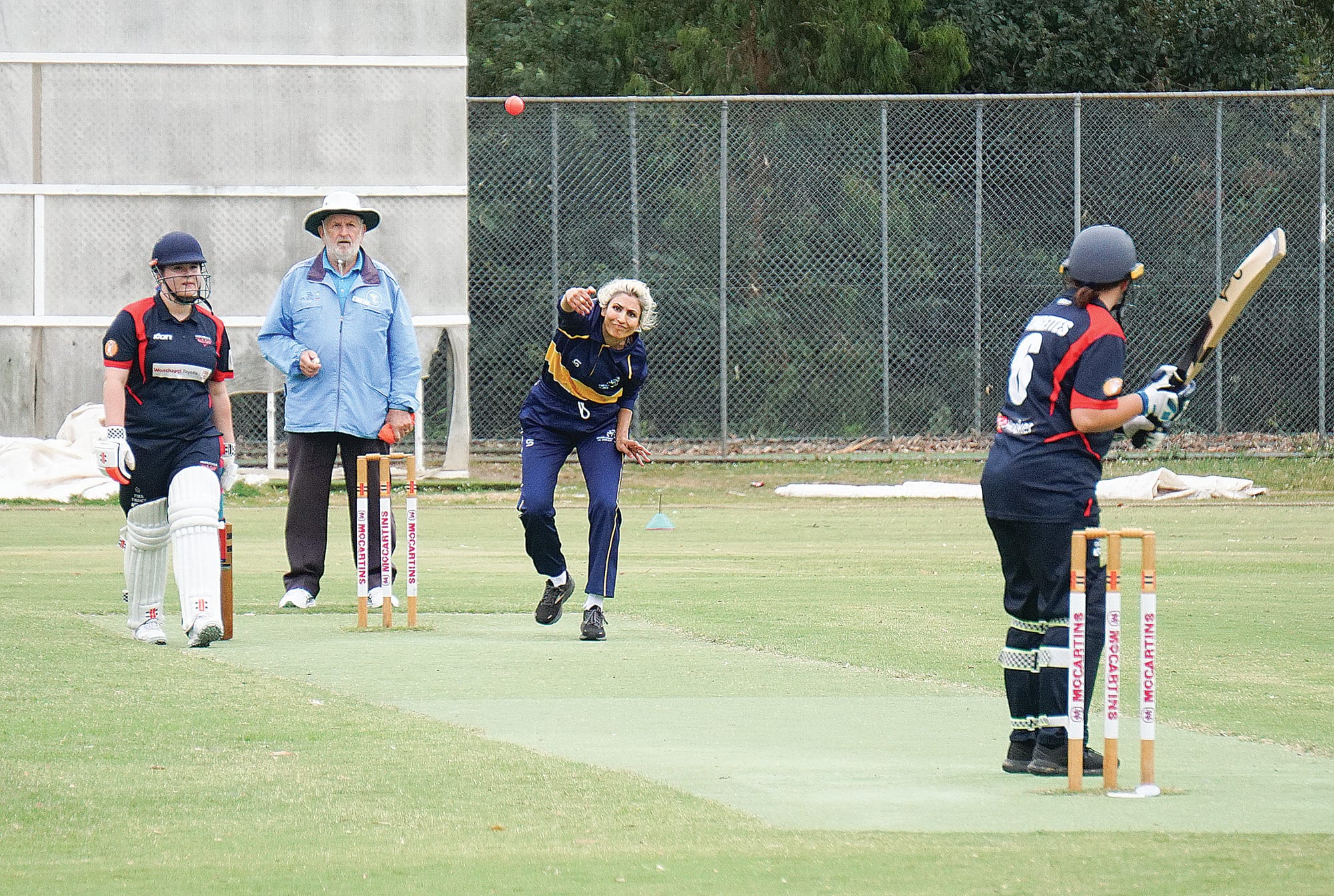 Inverloch’s Jackie Newman prepares for the ball.