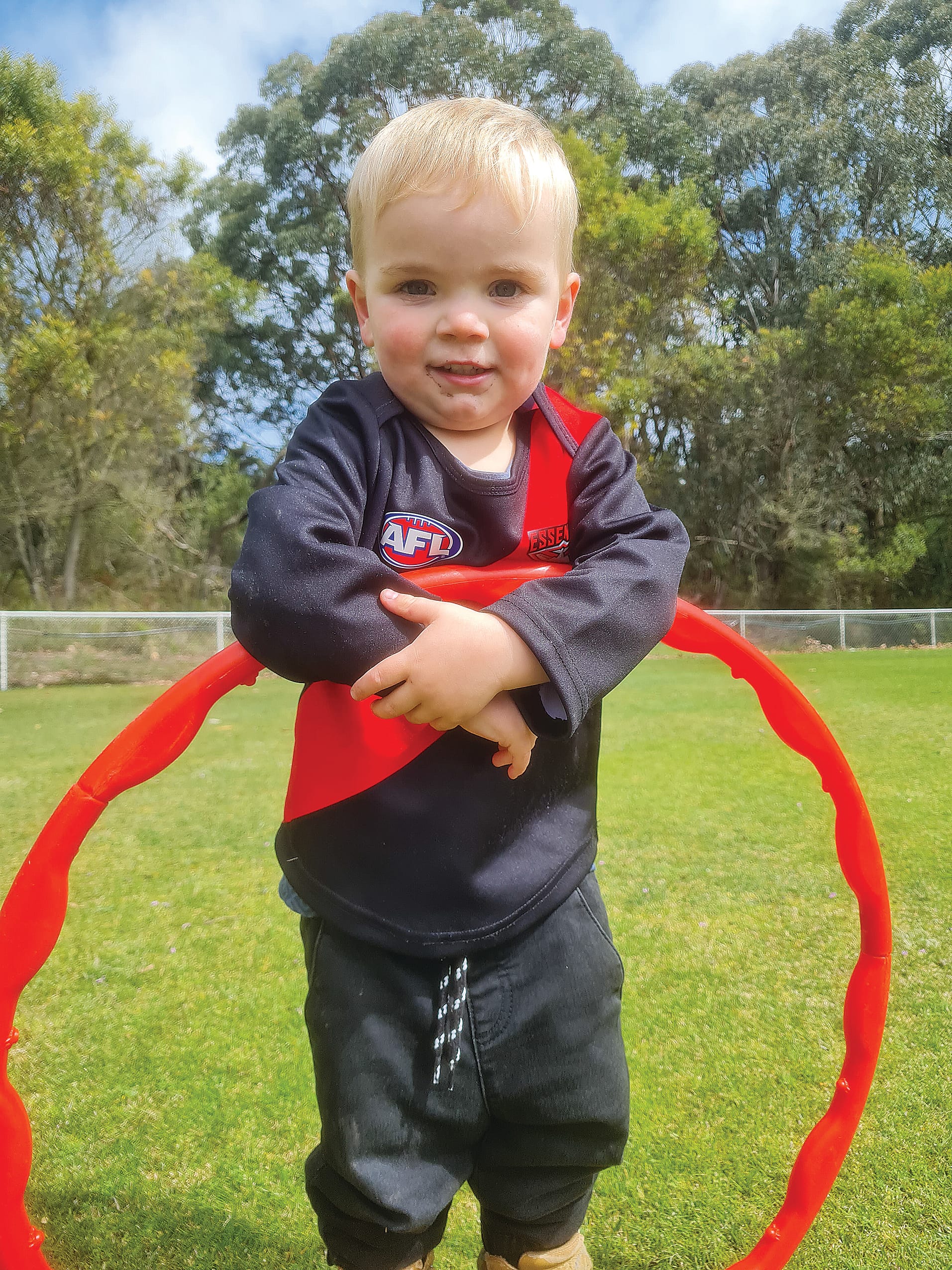 Two-year-old Riley Hulls enjoyed the morning. 