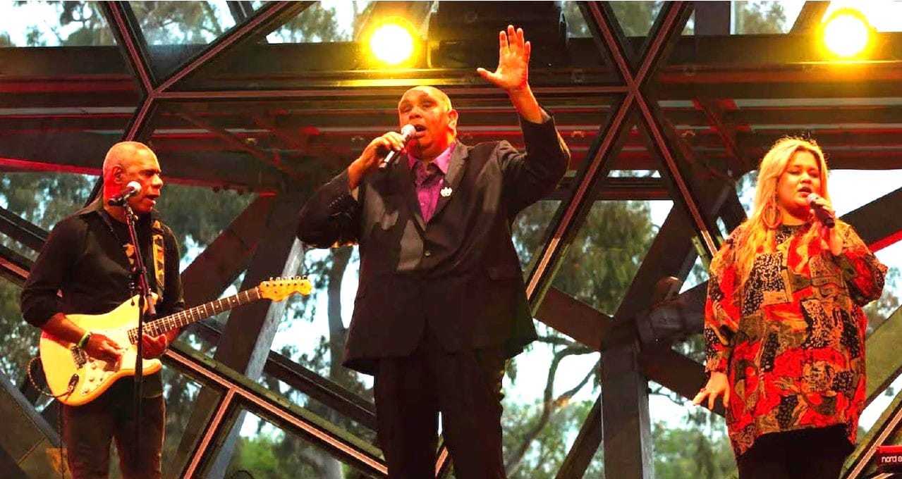 Kutcha Edwards performing at the 2023 Music Victoria Awards where he was inducted into the 2023 Music Victoria Hall of Fame on Tuesday night. Photo credit: Joshua Barreno.