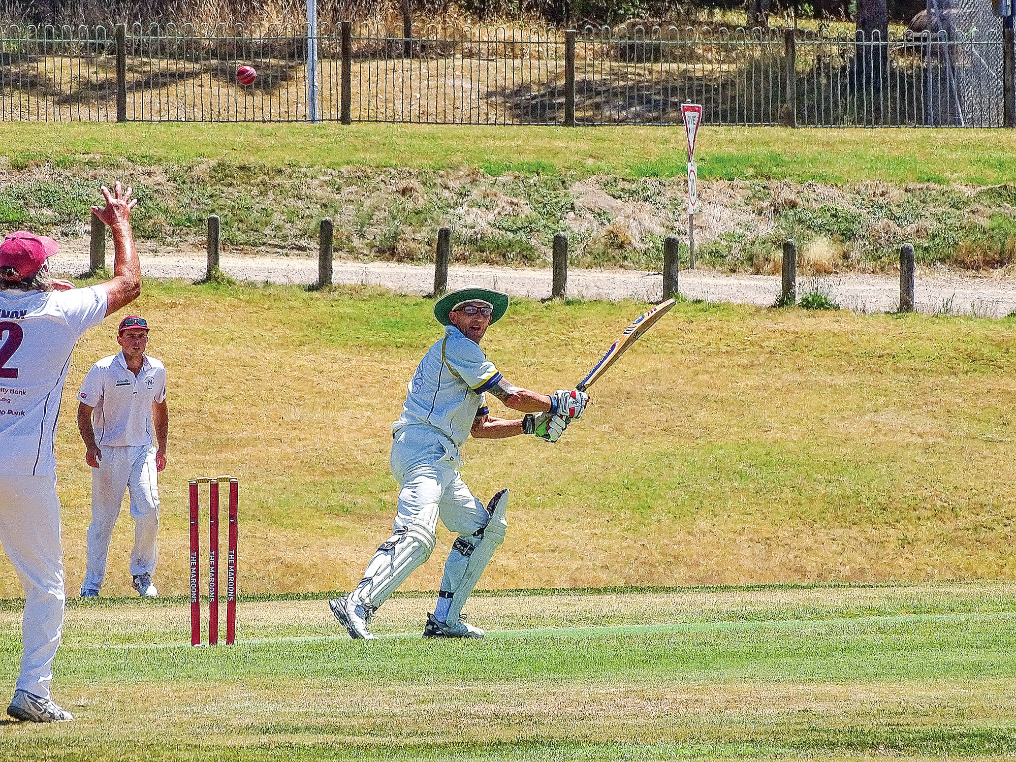 Koonwarra L/RSL batsman Glenn Boxall was caught behind by Nyora’s Colin Knox. Photo: Jodie Arnup.