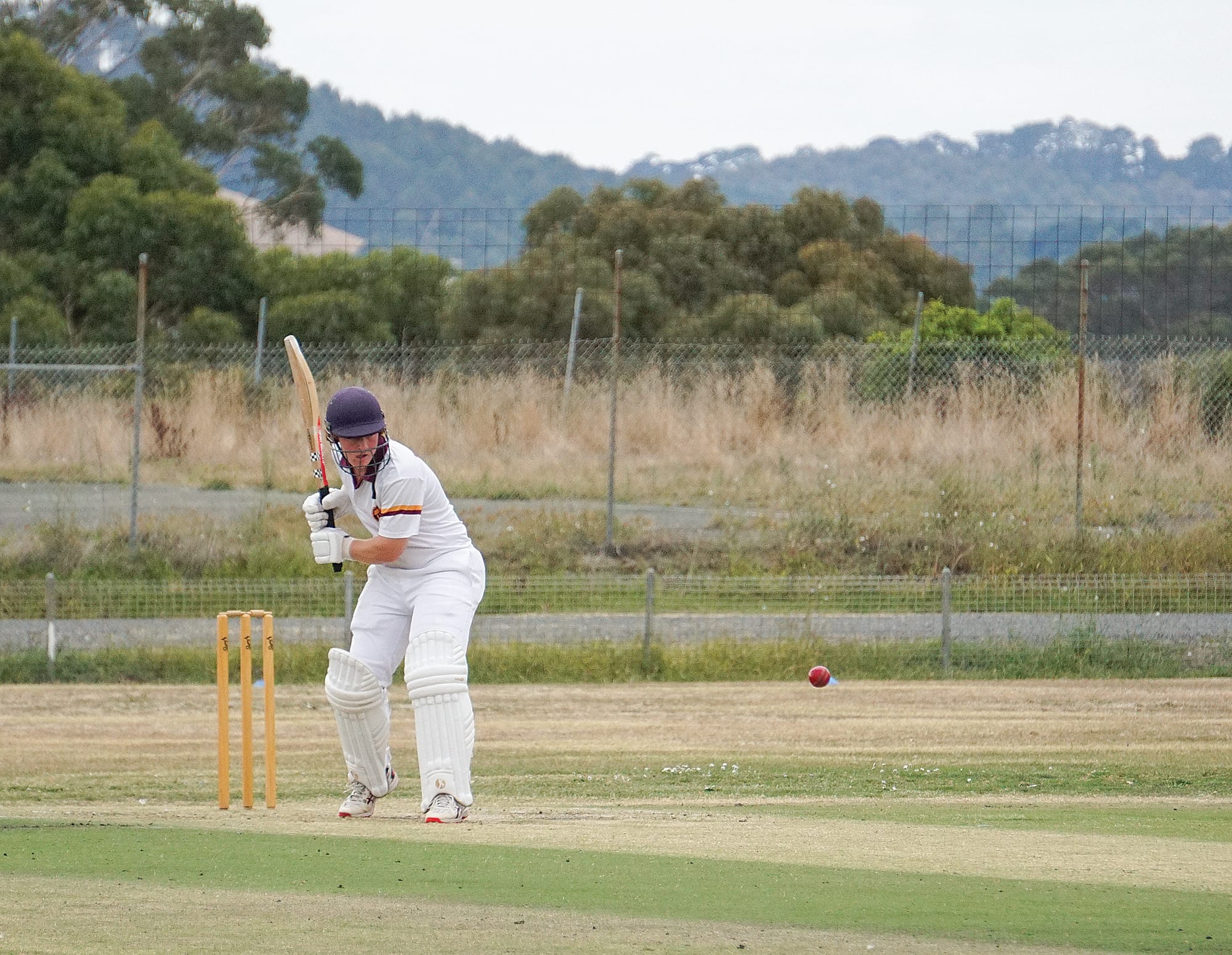 Clayton Quaife lines up his shot. Ns54_1125