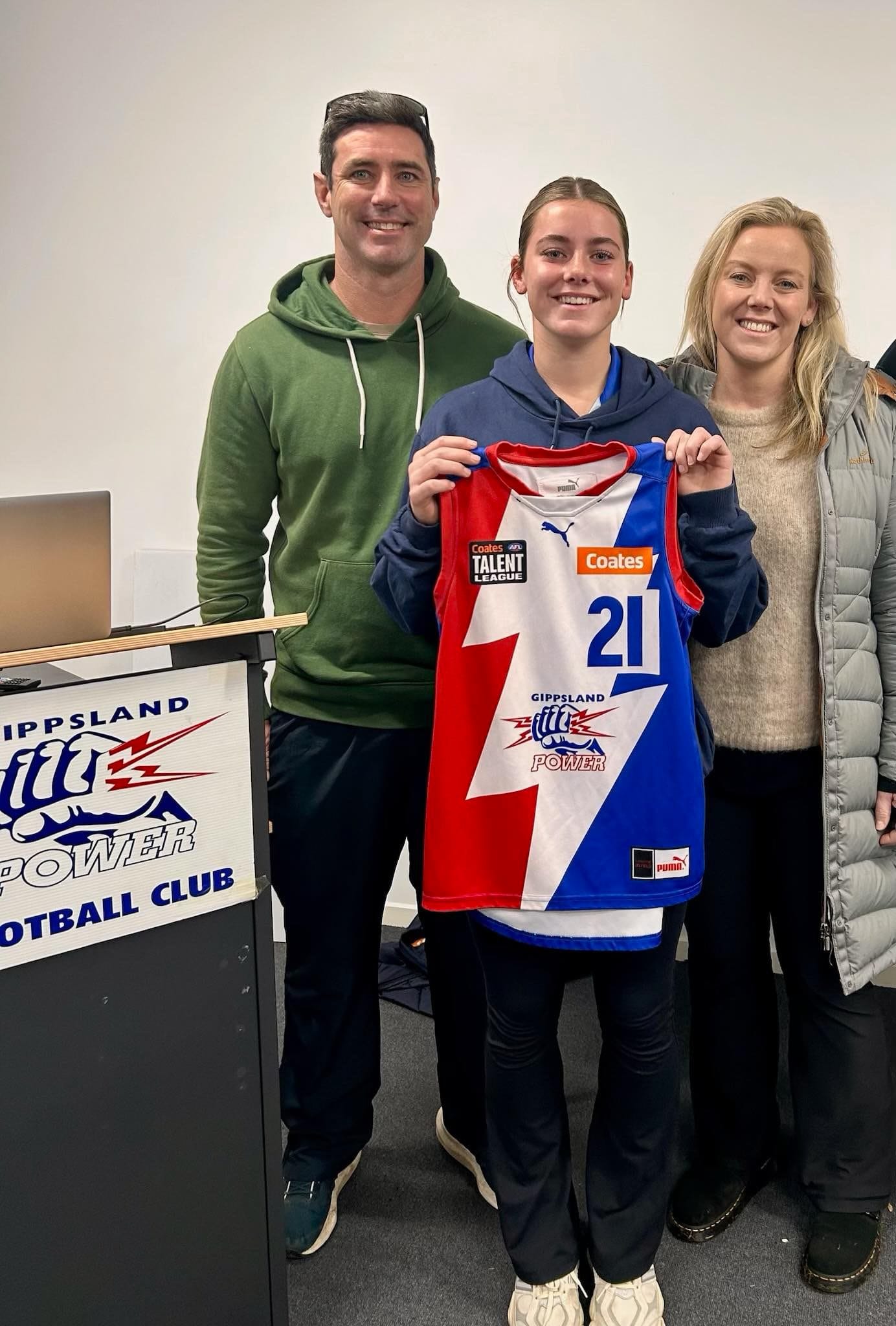 Olivia Holmes played her first game in the U18 Gippsland Power girls' side. 