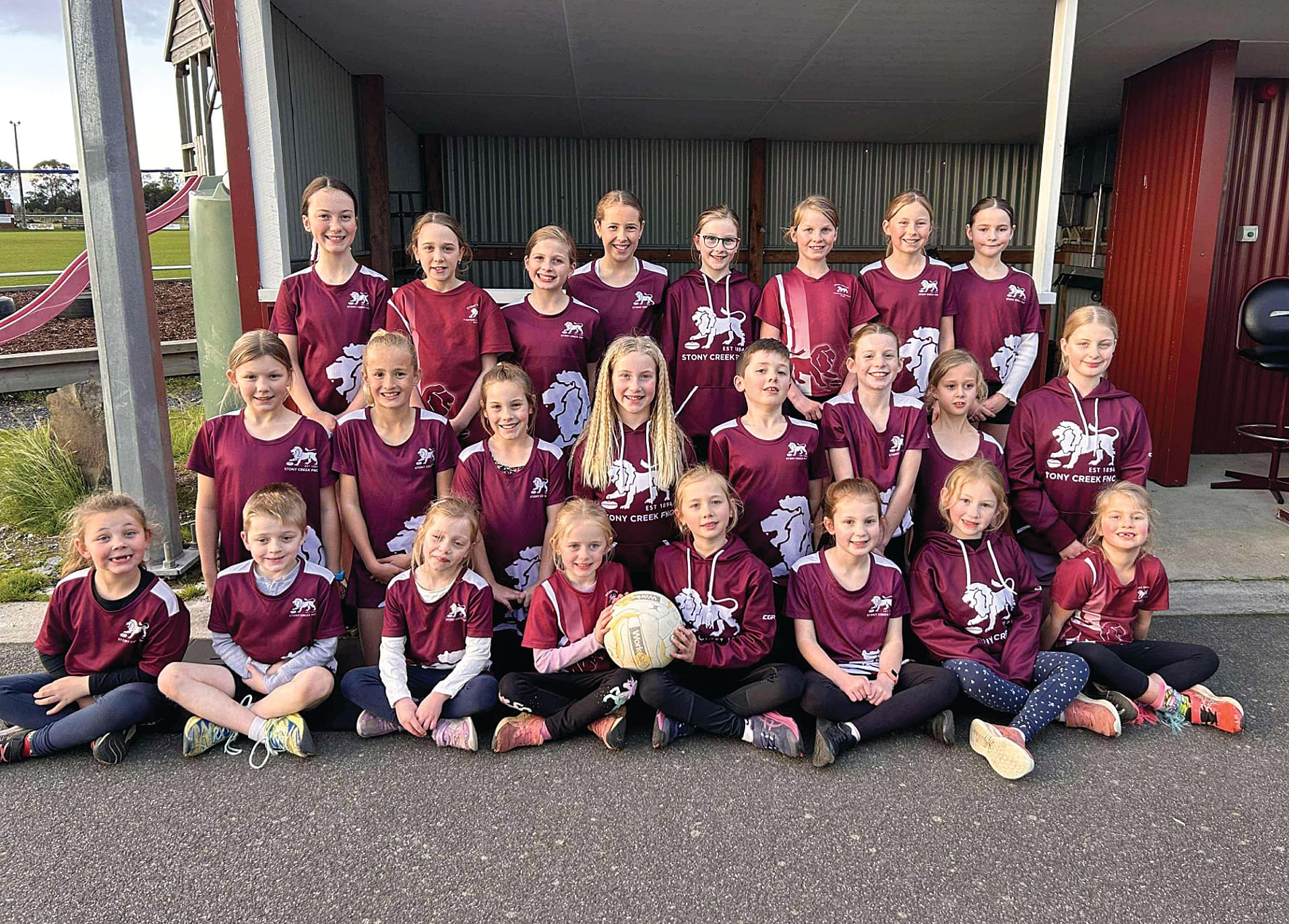 The junior program is growing at the Stony Creek Football Netball Club.