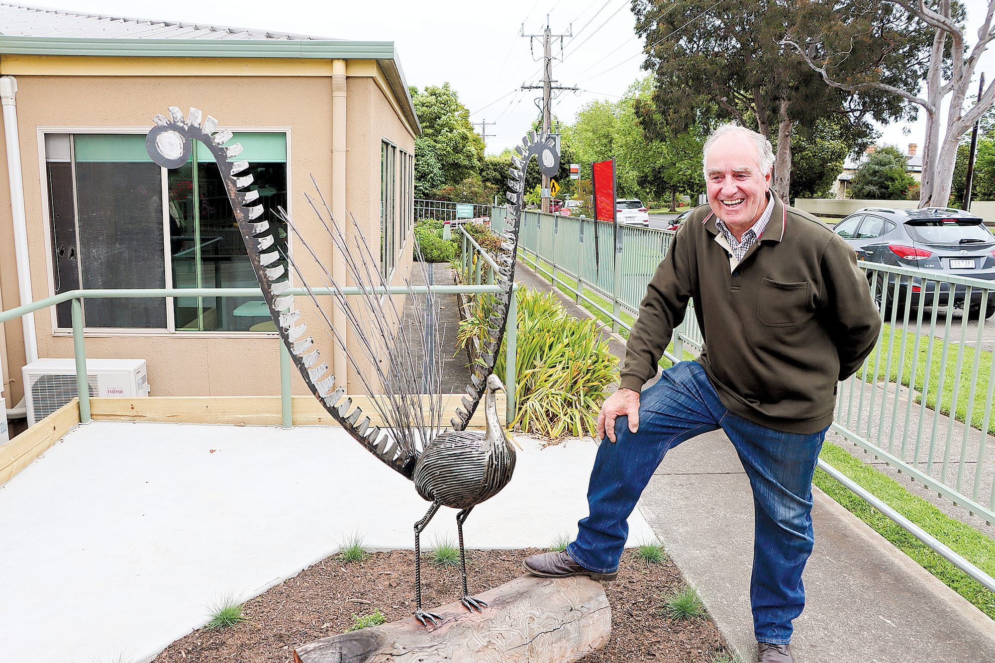 John Vuilerman with his stunning lyrebird.