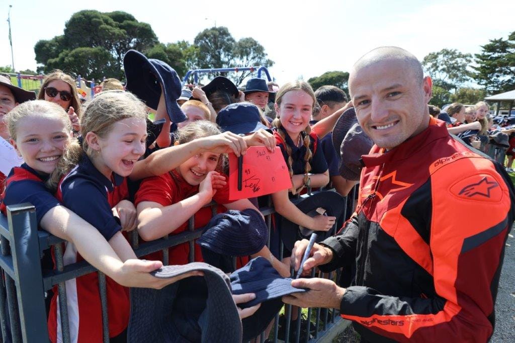 King of the kids GP ace Jack Miller meets local kids at San Remo on Thursday.